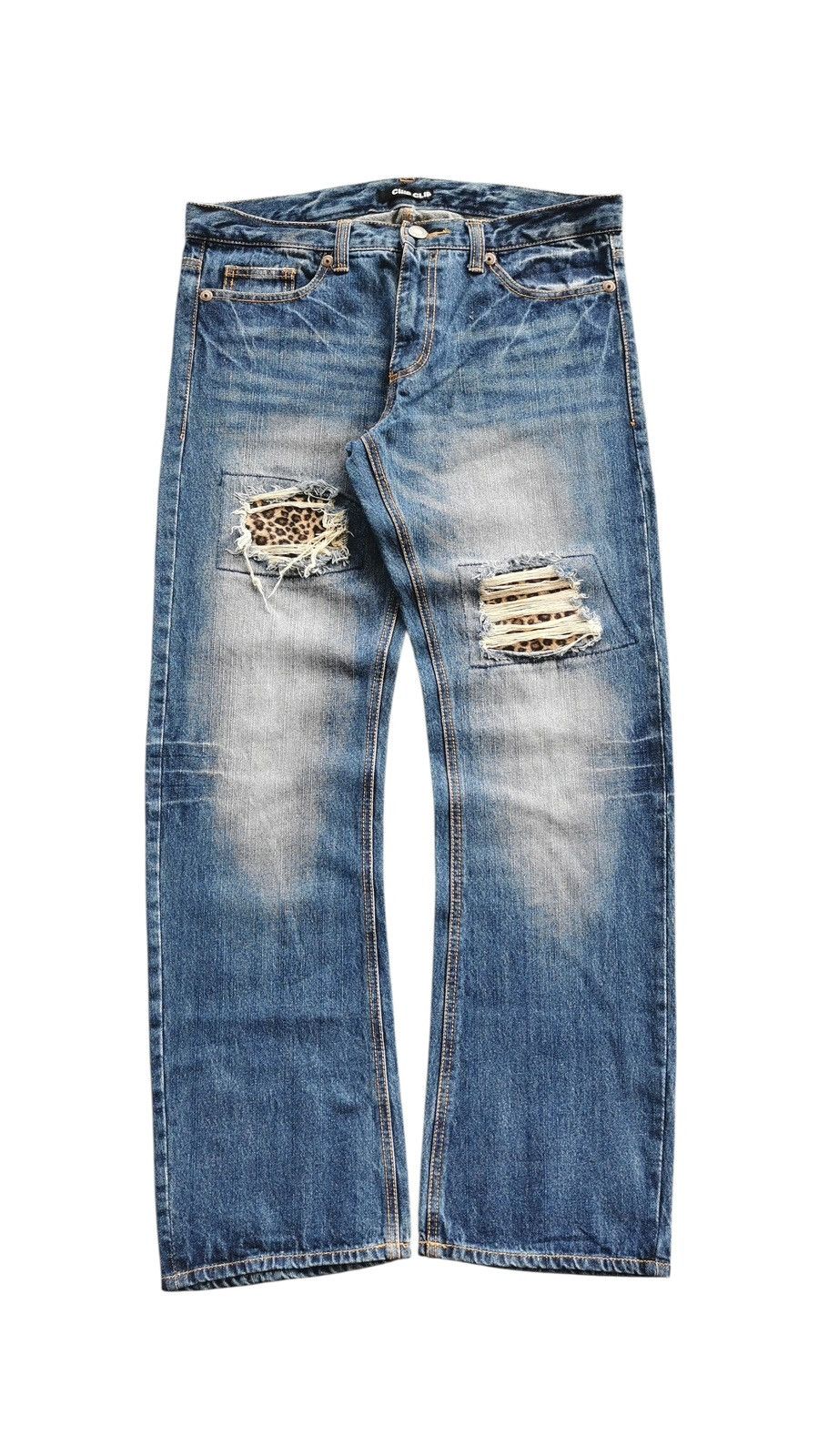 If Six Was Nine Chip Clip Distressed Jeans Size 34" / US 12 / IT 48 - 3 Thumbnail