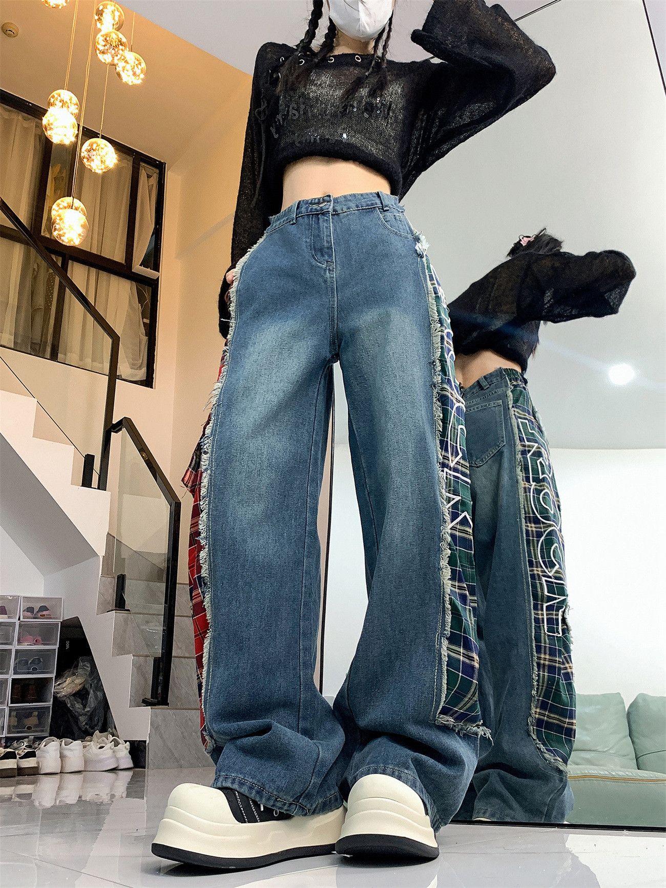 Japanese Brand × Jean High Street Splicing Letter Jeans Size US 30 / EU 46 - 3 Thumbnail