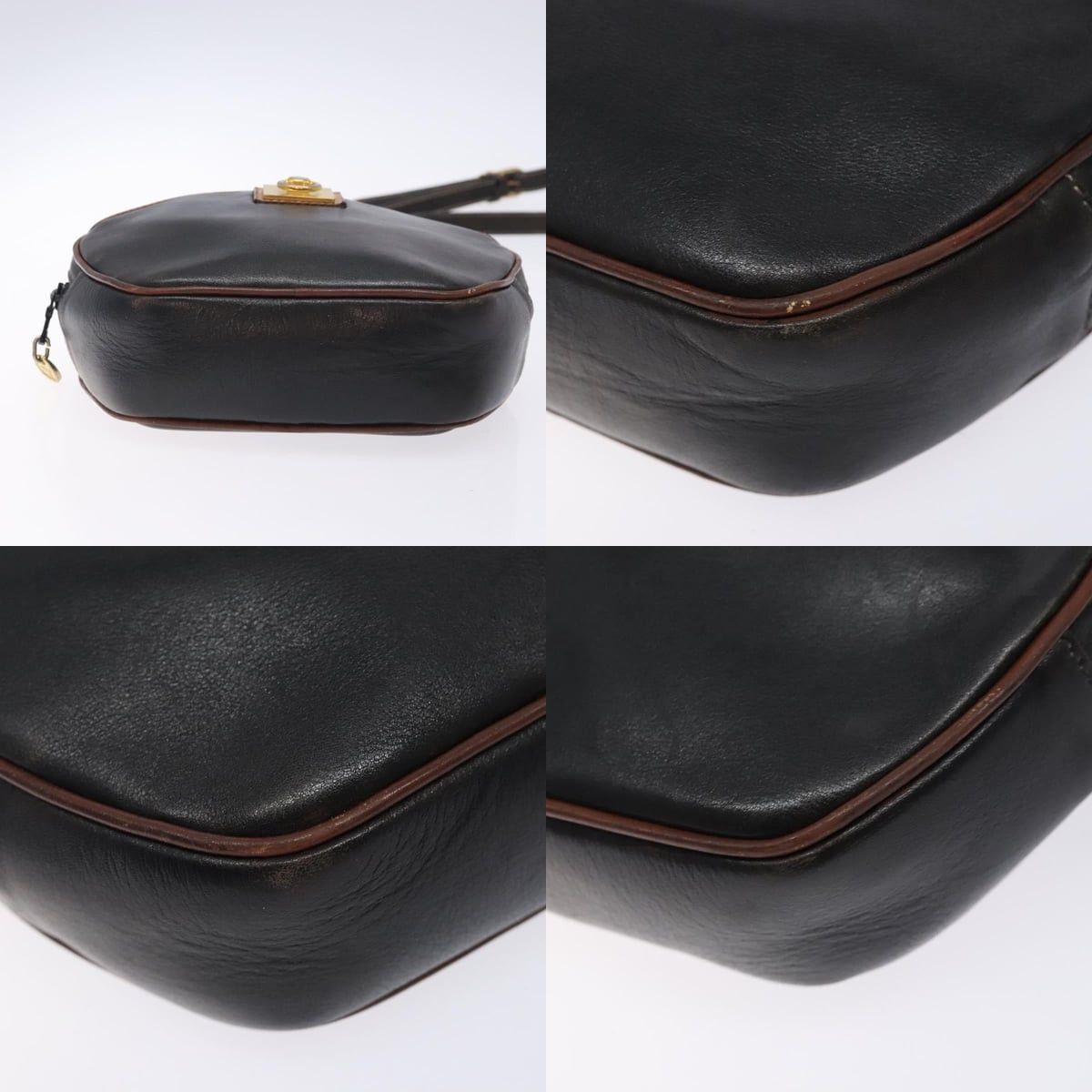 Celine CELINE Shoulder Bag Leather Black Gold Size ONE SIZE - 10 Thumbnail