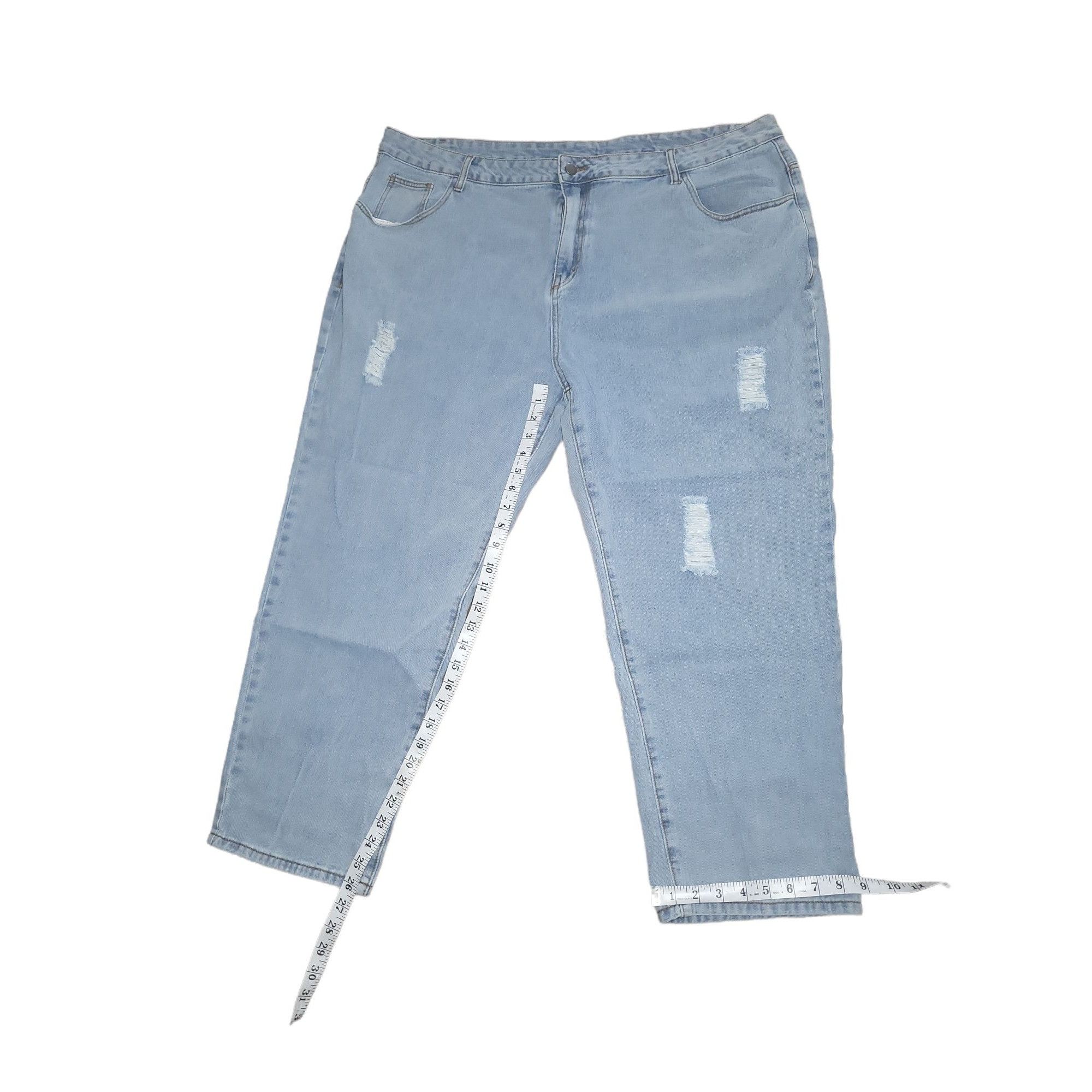 Shein Shein Jeans Women Sz 5X Denim Straight Leg Cropped Blue Plus Size 42" / US 20 - 3 Thumbnail