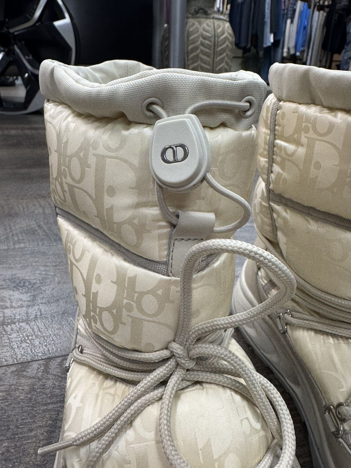 Dior Oblique Monogram Snow Ankle Boot Cream/Grey (42) Size US 9 / EU 42 - 7 Thumbnail
