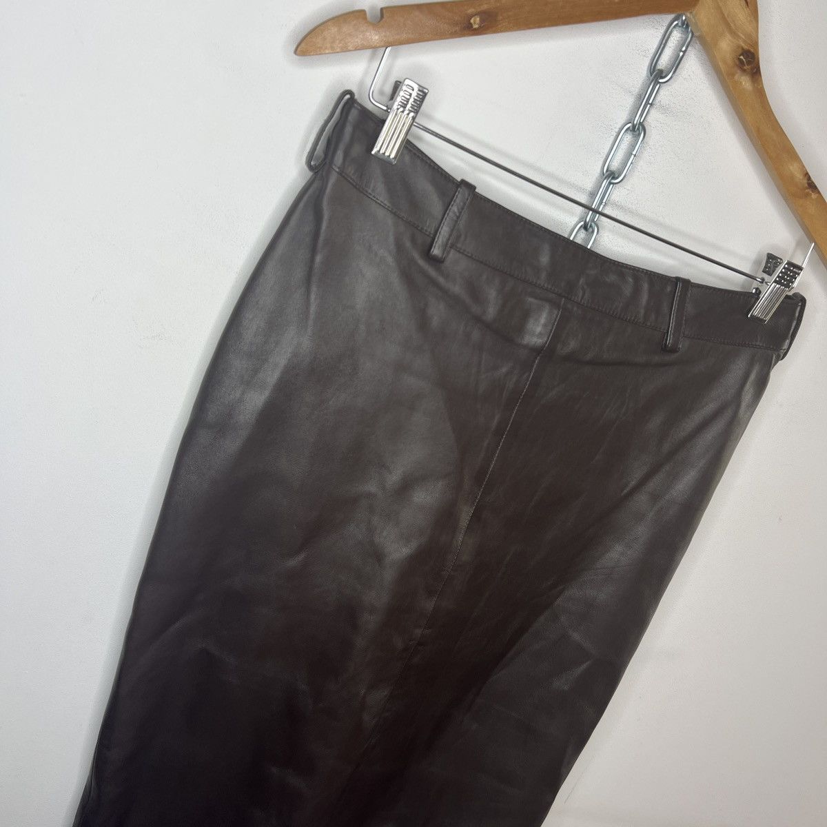 Dior Vintage 90s Christian Dior Leather Mini Skirt Old Money Size 27" / US 4 / IT 40 - 4 Thumbnail
