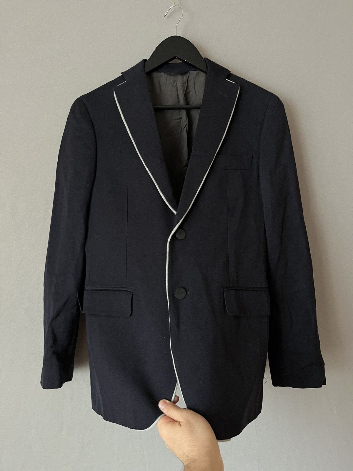 Tonello Tonello Deep Blue Heavy Blazer Size 46R - 2 Thumbnail