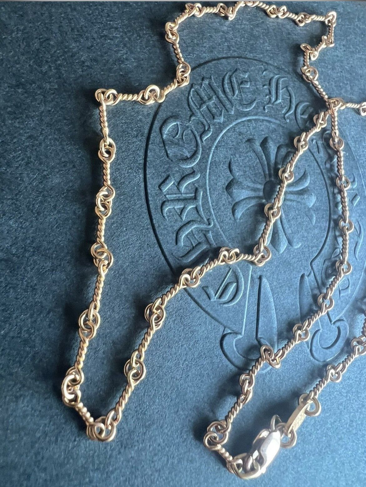 image of Chrome Hearts Gold Twist Chain Necklace - 16 Inch, Men's