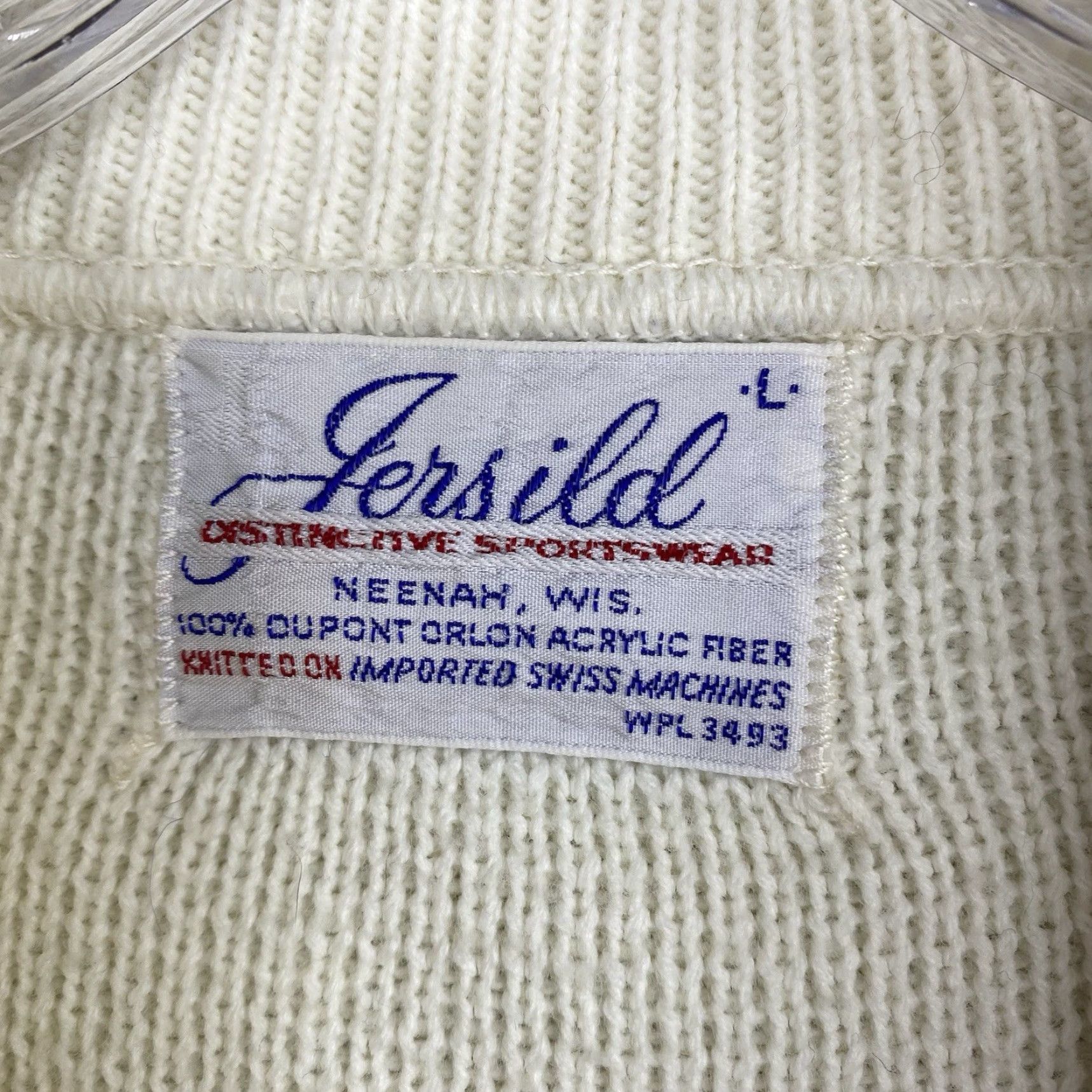Vintage VINTAGE Jersild Sweater Mens L Ivory Heraldic Crest Motif Preppy Ski Mock Neck 60s Size US L / EU 52-54 / 3 - 4 Thumbnail
