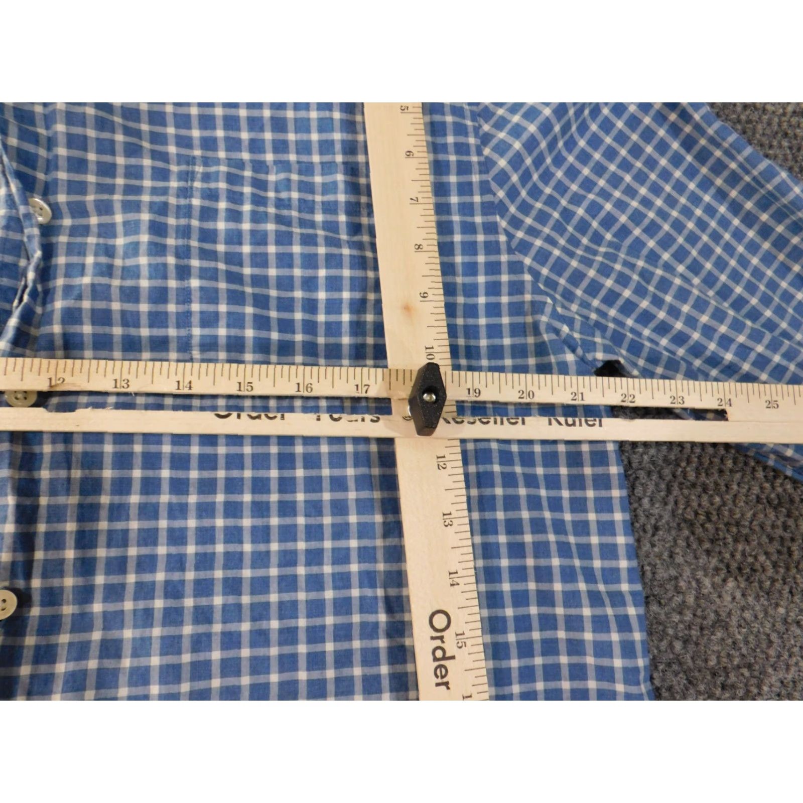 johnnie-O johnnie-O Shirt Mens Large Blue Plaid Button-Up Casual Beach Surfing Size US L / EU 52-54 / 3 - 6 Thumbnail