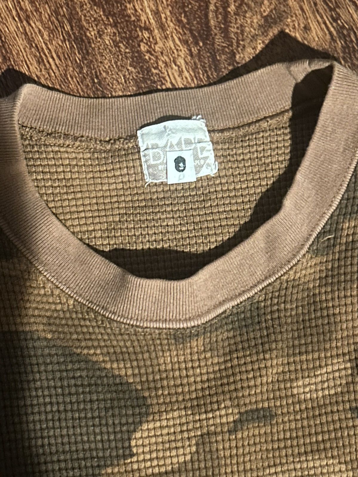 Bape Bathing ape camo brown bape thermal long sleeve t shirt Size US M / EU 48-50 / 2 - 7 Thumbnail