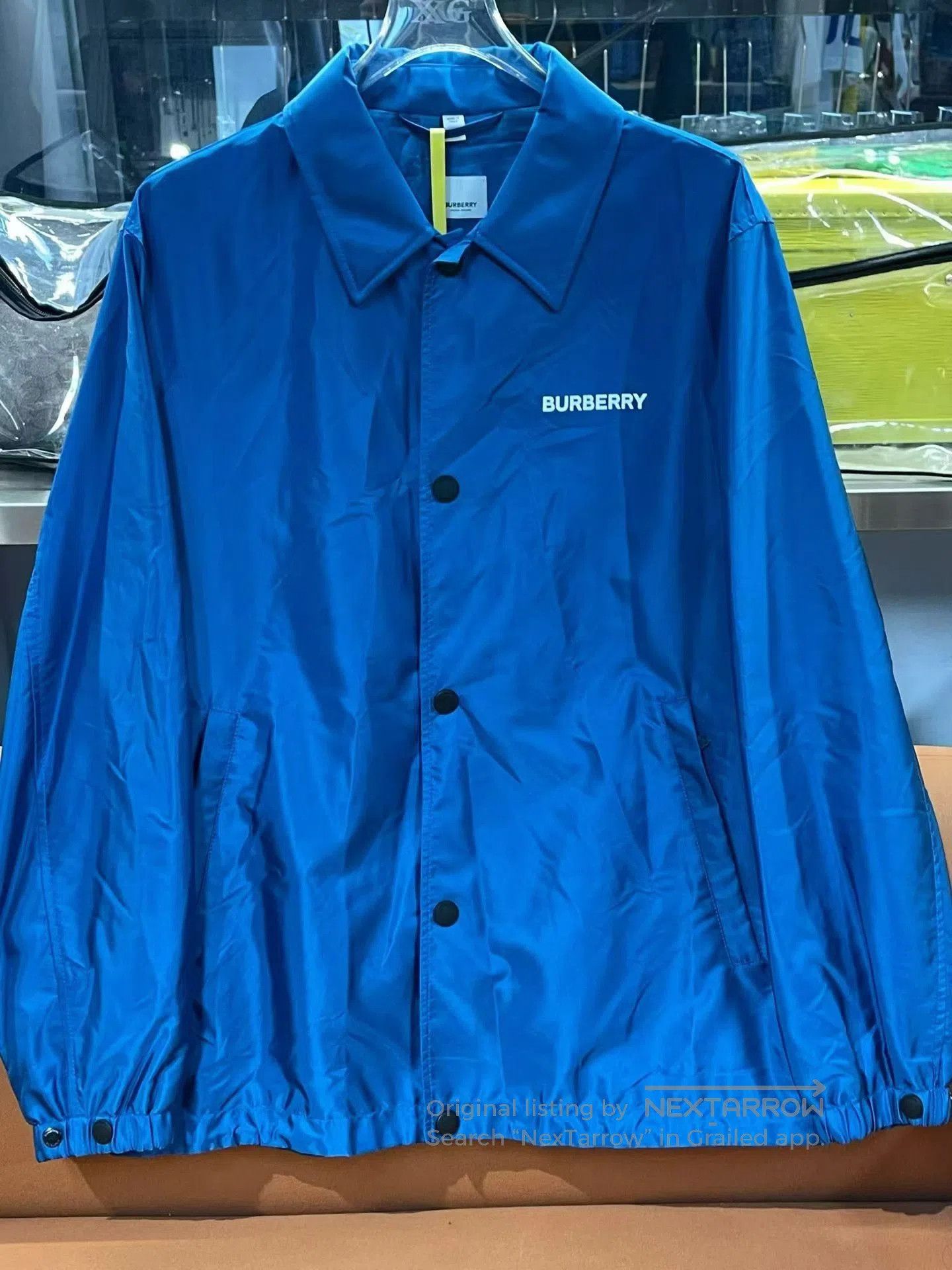 Burberry Burberry SS23 Logo Print Men's Blue Jacket. Size US L / EU 52-54 / 3 - 1 Thumbnail
