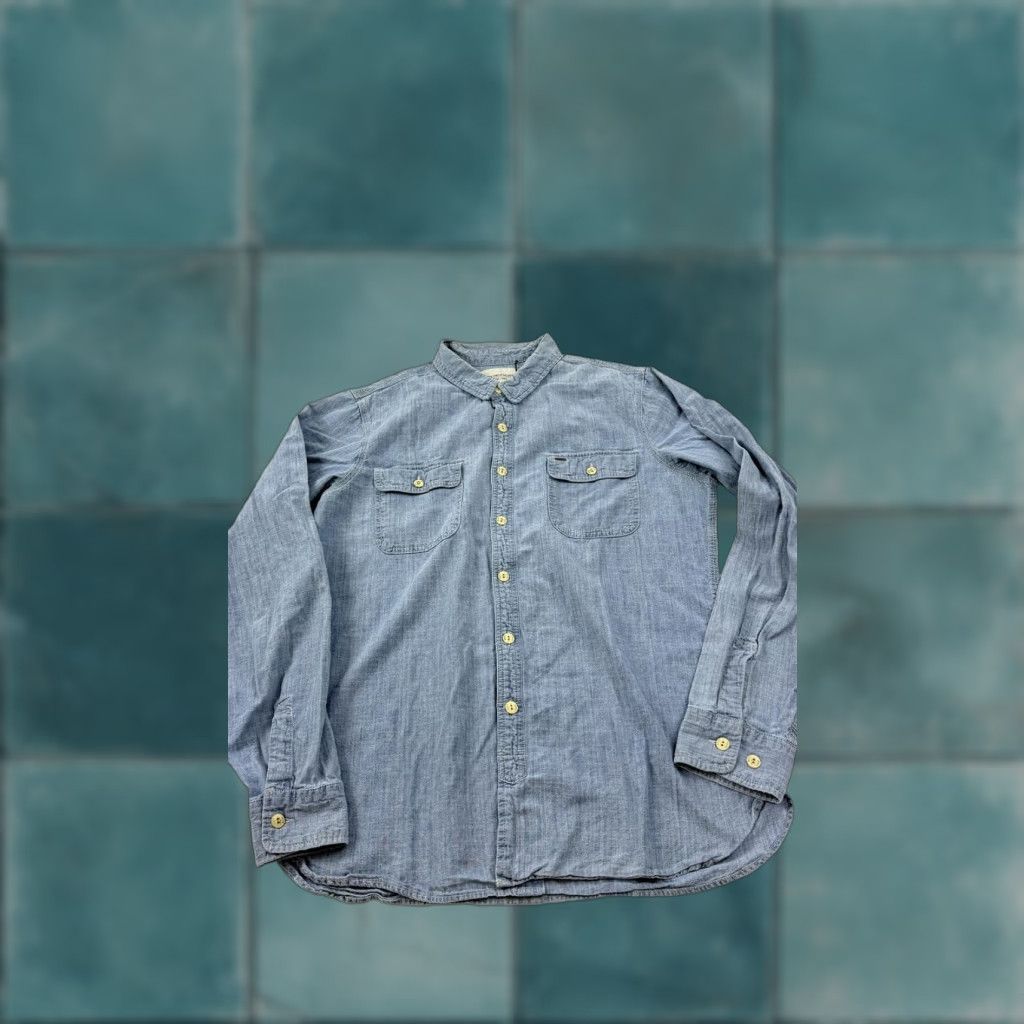 Obey VINTAGE Obey Propaganda Shirt Mens XL Blue Chambray Button Front Long Sleeve Casual Size US XL / EU 56 / 4 - 1 Thumbnail