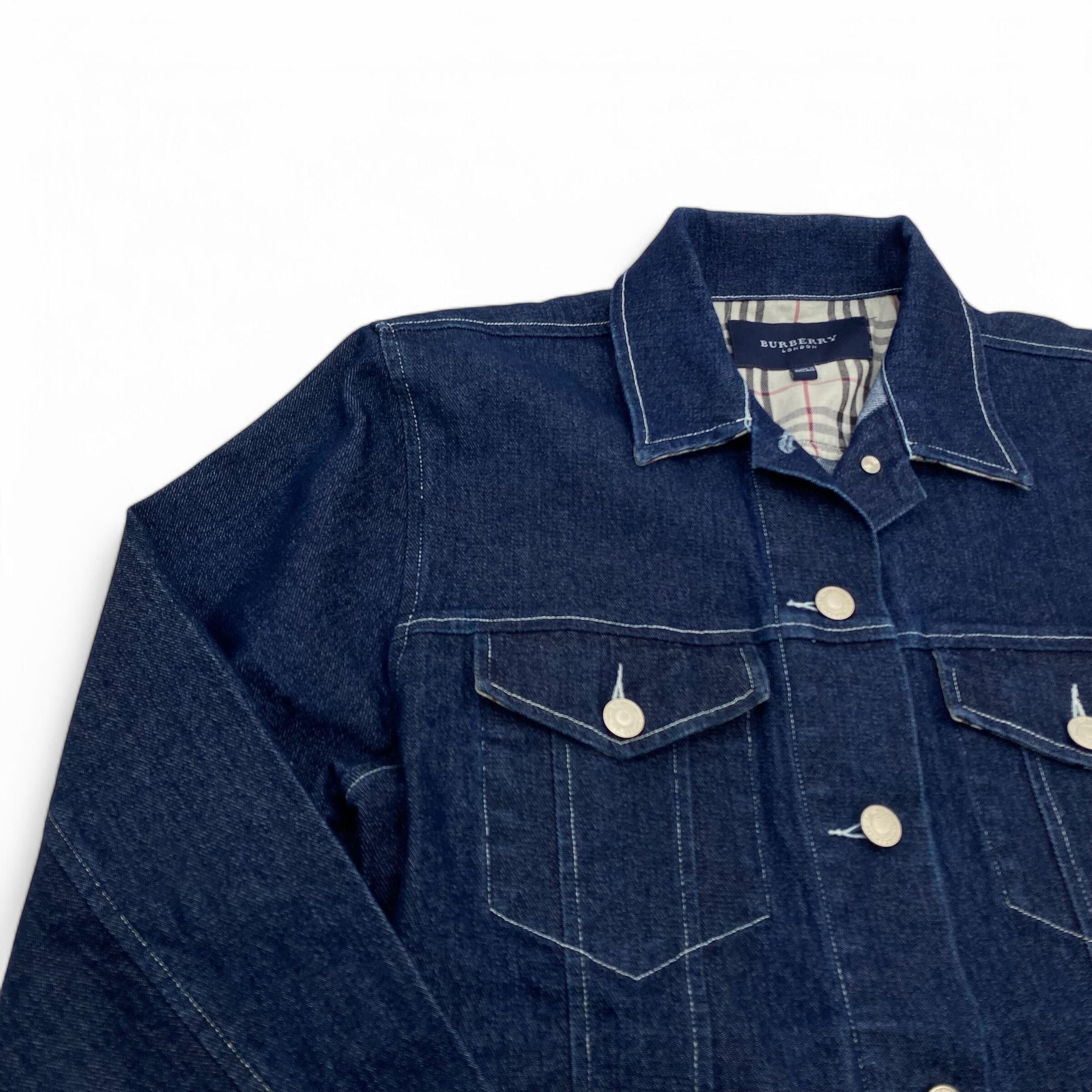Burberry Ladys Burberry Indigo Denim Jacket Nova Check Size US S / EU 44-46 / 1 - 3 Thumbnail