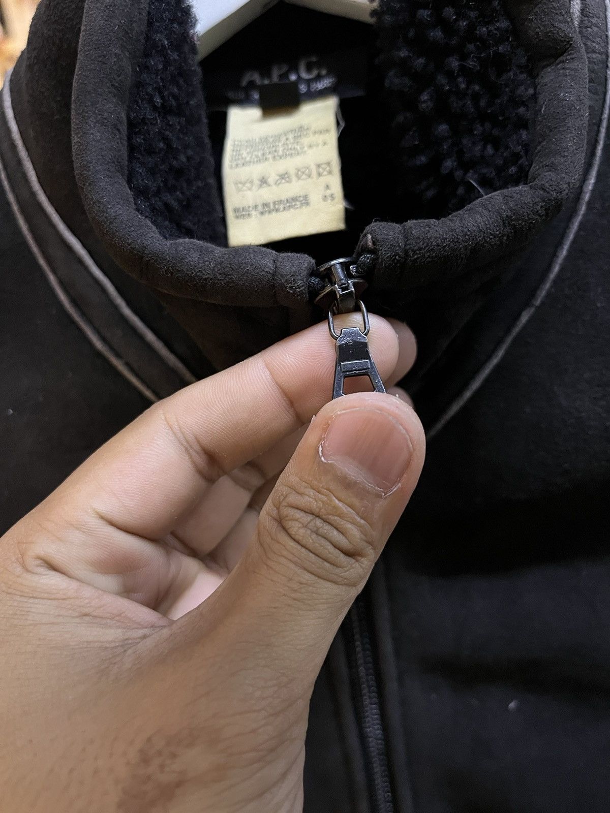 A.P.C. × Vintage A.P.C SUEDE LEATHER SHERPA JACKET MADE IN FRANCE Size M / US 6-8 / IT 42-44 - 4 Thumbnail