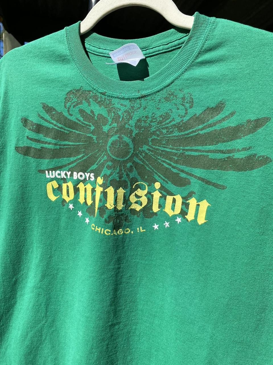 Vintage 2000s Green Lucky Boys Confusion Chicago Graphic Tee Medium Size US M / EU 48-50 / 2 - 3 Thumbnail