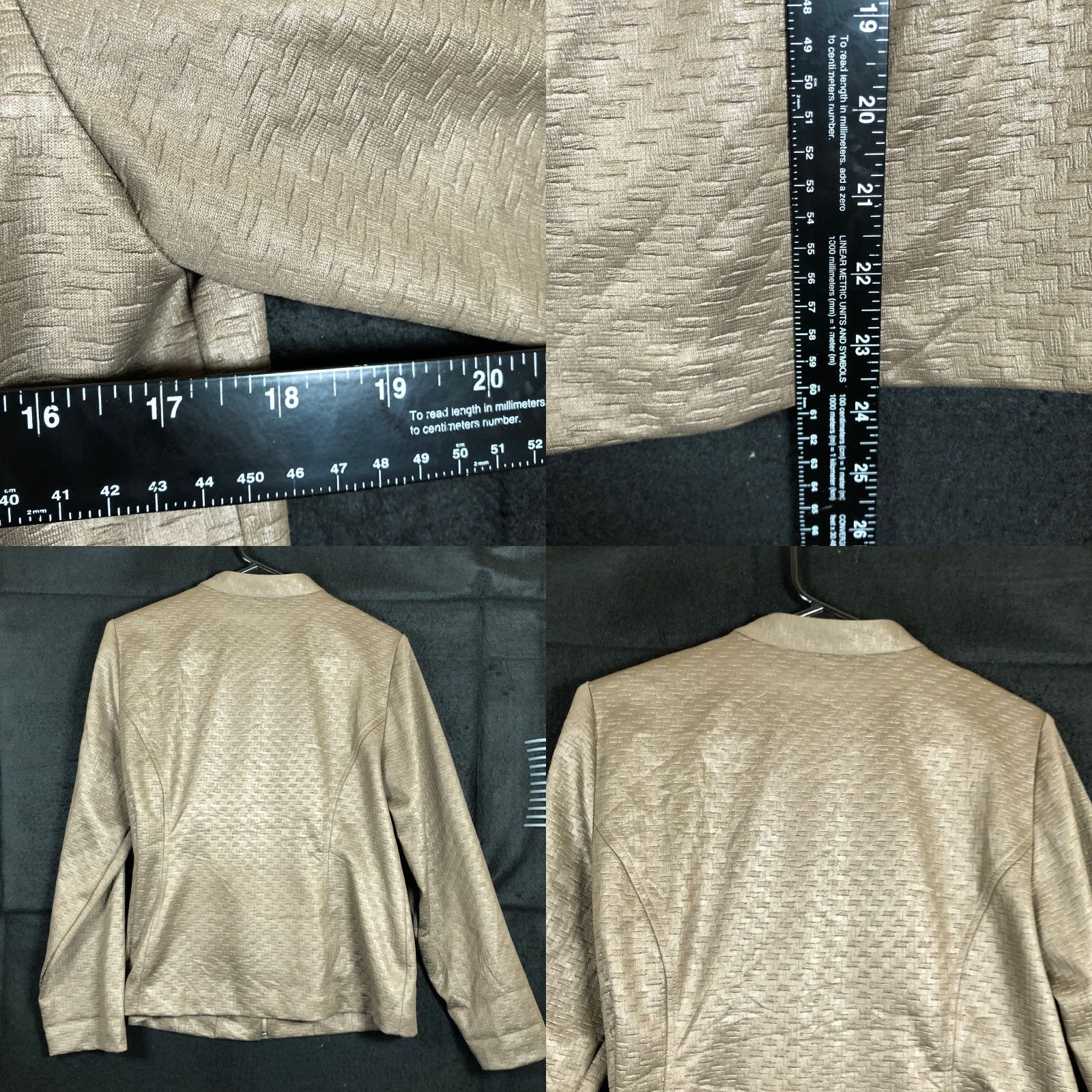 Vintage Chicos Womens Jacket Brown Textured Full Zip Long Sleeve 1 (M) Size M / US 6-8 / IT 42-44 - 8 Thumbnail