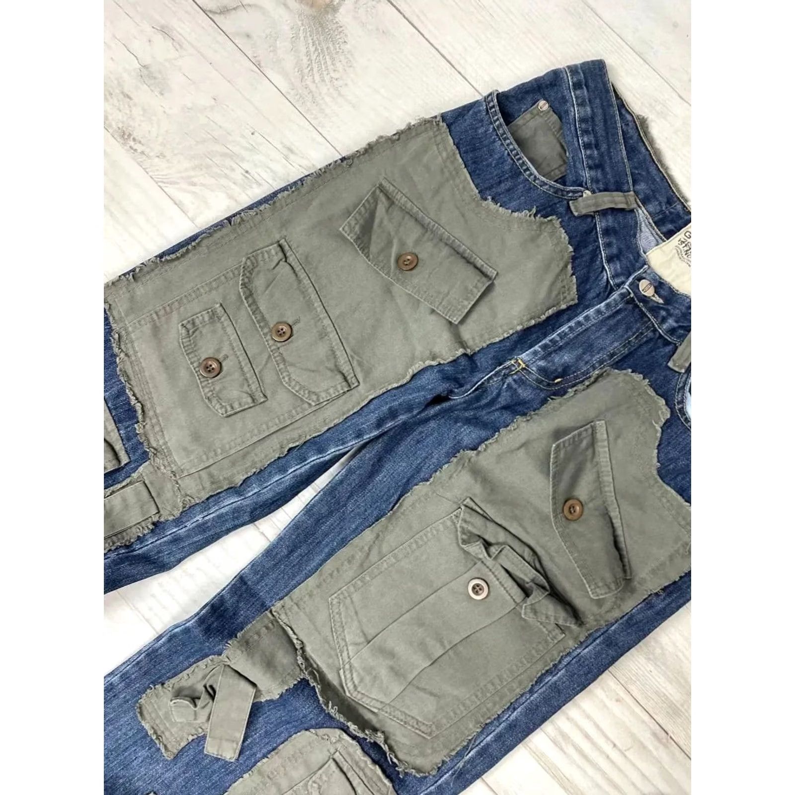 G-Star G-Star Raw Denim Jeans Mens 5-Pocket Patchwork Cargo Straight Blue Size 32 32in Inseam 32cm 41cm 83cm 90s Stars Vintage No N/A Size US 32 / EU 48 - 6 Thumbnail