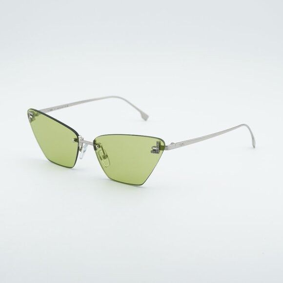 Fendi Fendi FE4160US 16N Sunglasses Silver Cat Eye Frame, Green Size ONE SIZE - 1 Thumbnail