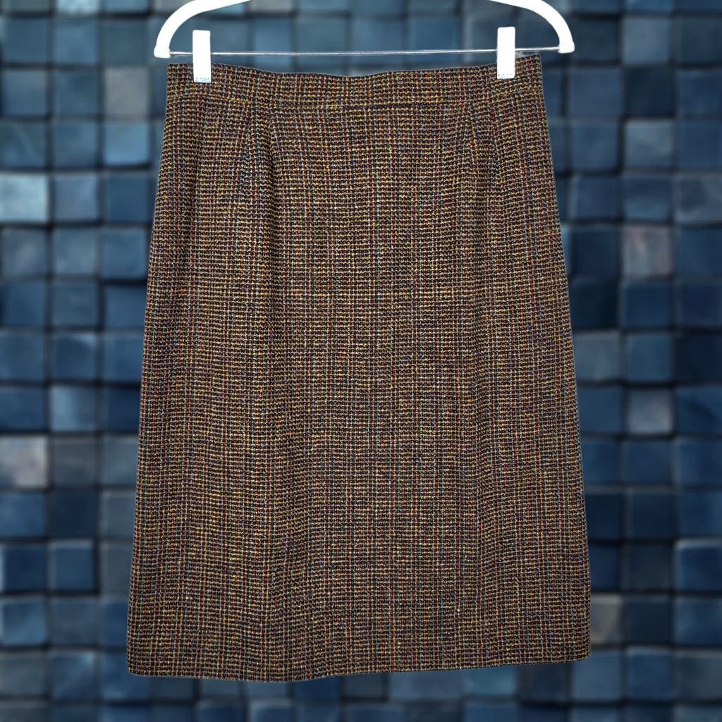 Emanuel Ungaro Emanuel Ungaro Women's Skirt Pencil Plaid Knee Length Size 12 Multicolor Size 34" / US 12 / IT 48 - 1 Thumbnail