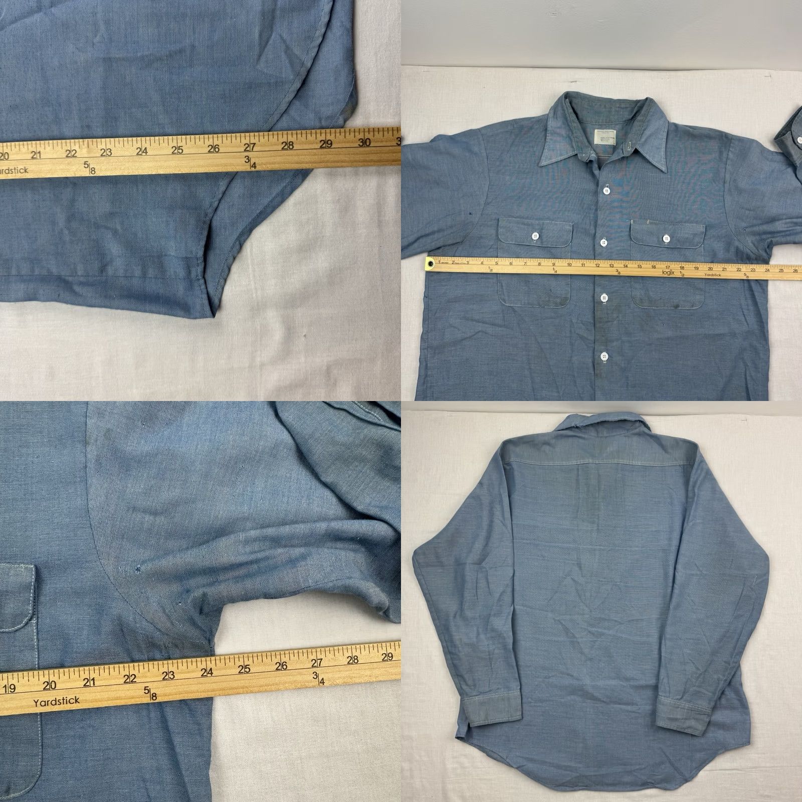 Vintage VINTAGE Big Mac Shirt Mens XL Blue Work Button Adult JCPenney THRASHED 70s American Size US XL / EU 56 / 4 - 8 Thumbnail
