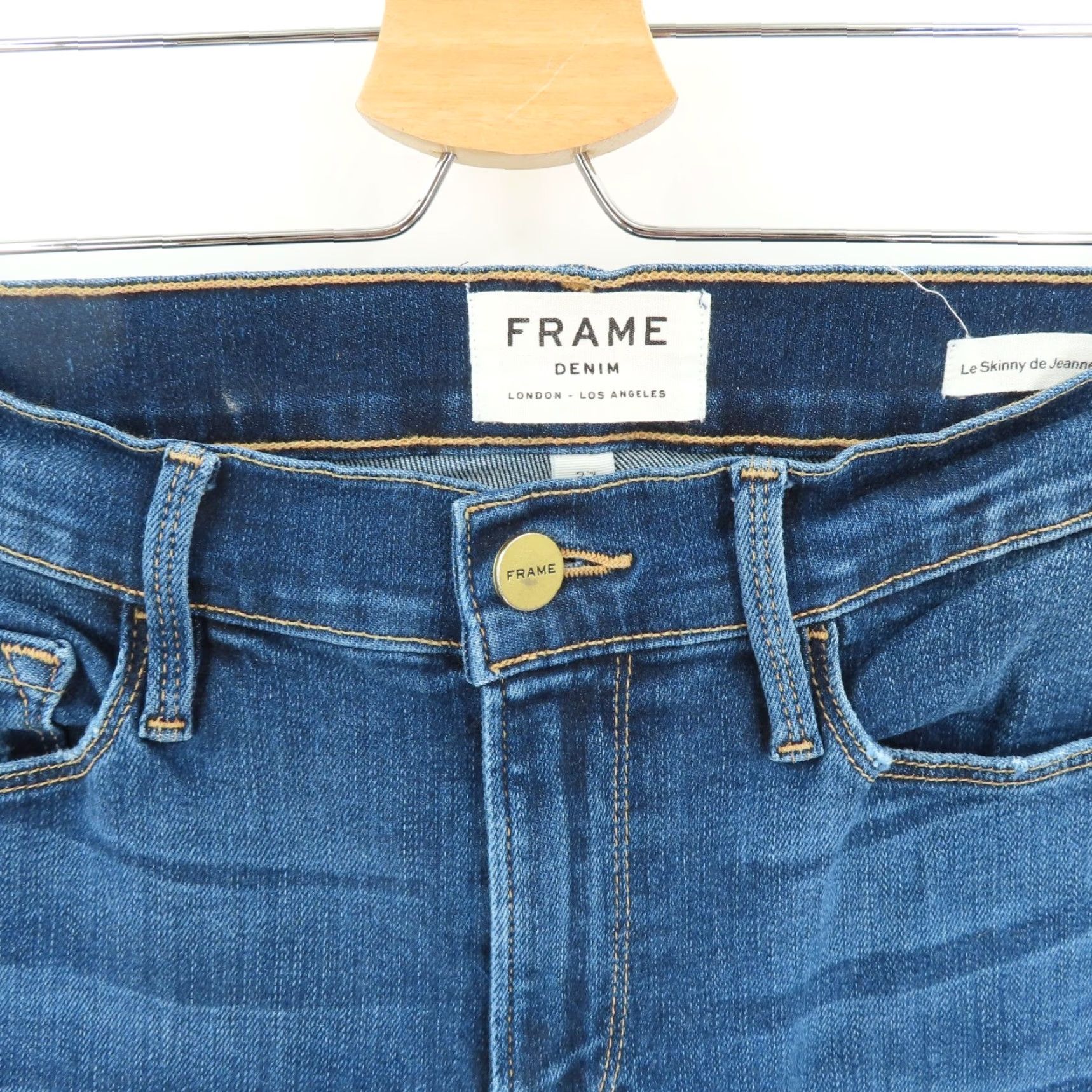 Frame FRAME Le Skinny De Jeanne Crop Jeans - 27 Blue Denim 5-Pocket Cotton Blend Slim Crop Womens Size 27" / US 4 / IT 40 - 3 Thumbnail