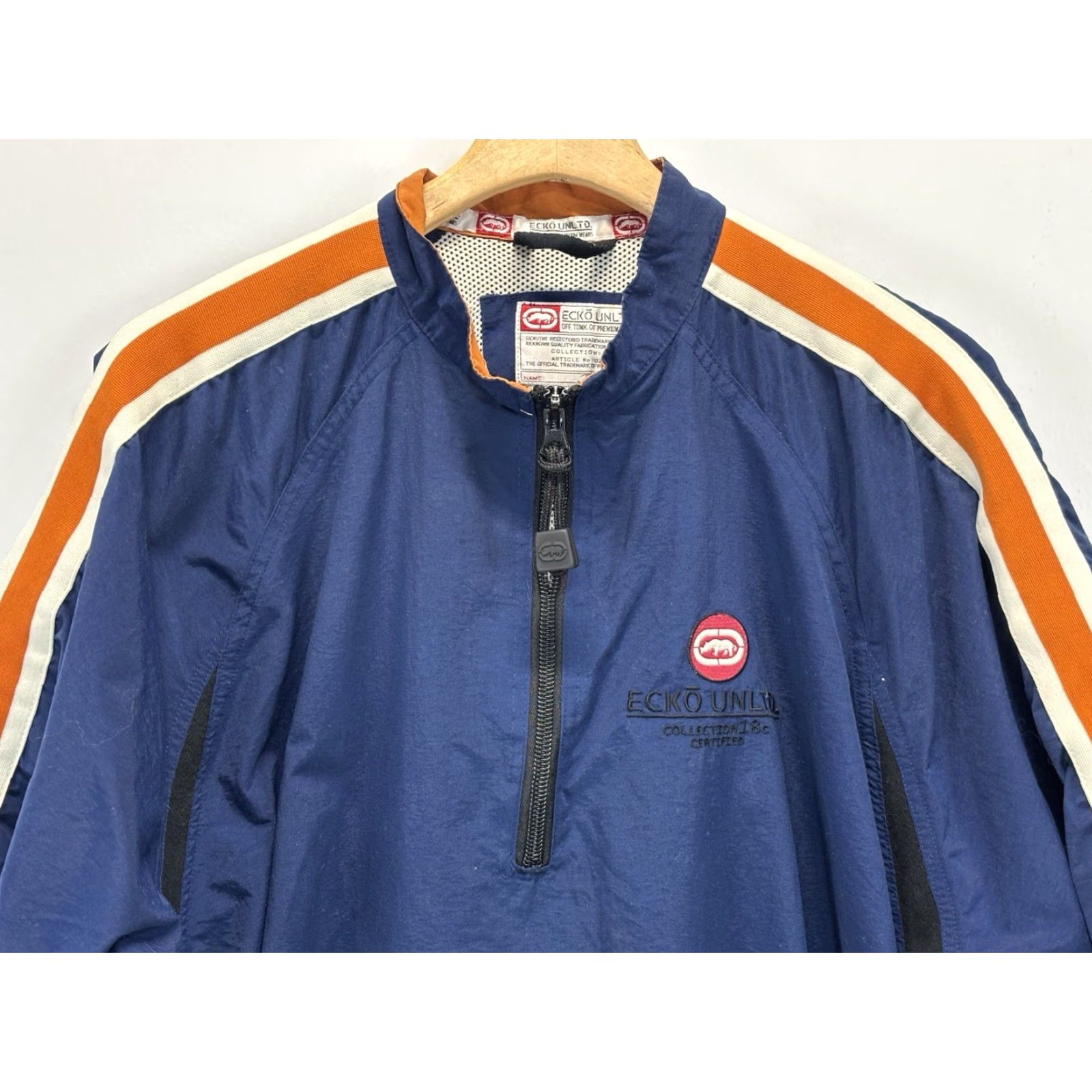 Ecko Unltd. VINTAGE Ecko Unltd Nylon Windbreaker Jacket XL Men Navy Pullover Y2K Skater Hoodie? (Note: Pullover is jacket) Size US XL / EU 56 / 4 - 2 Thumbnail