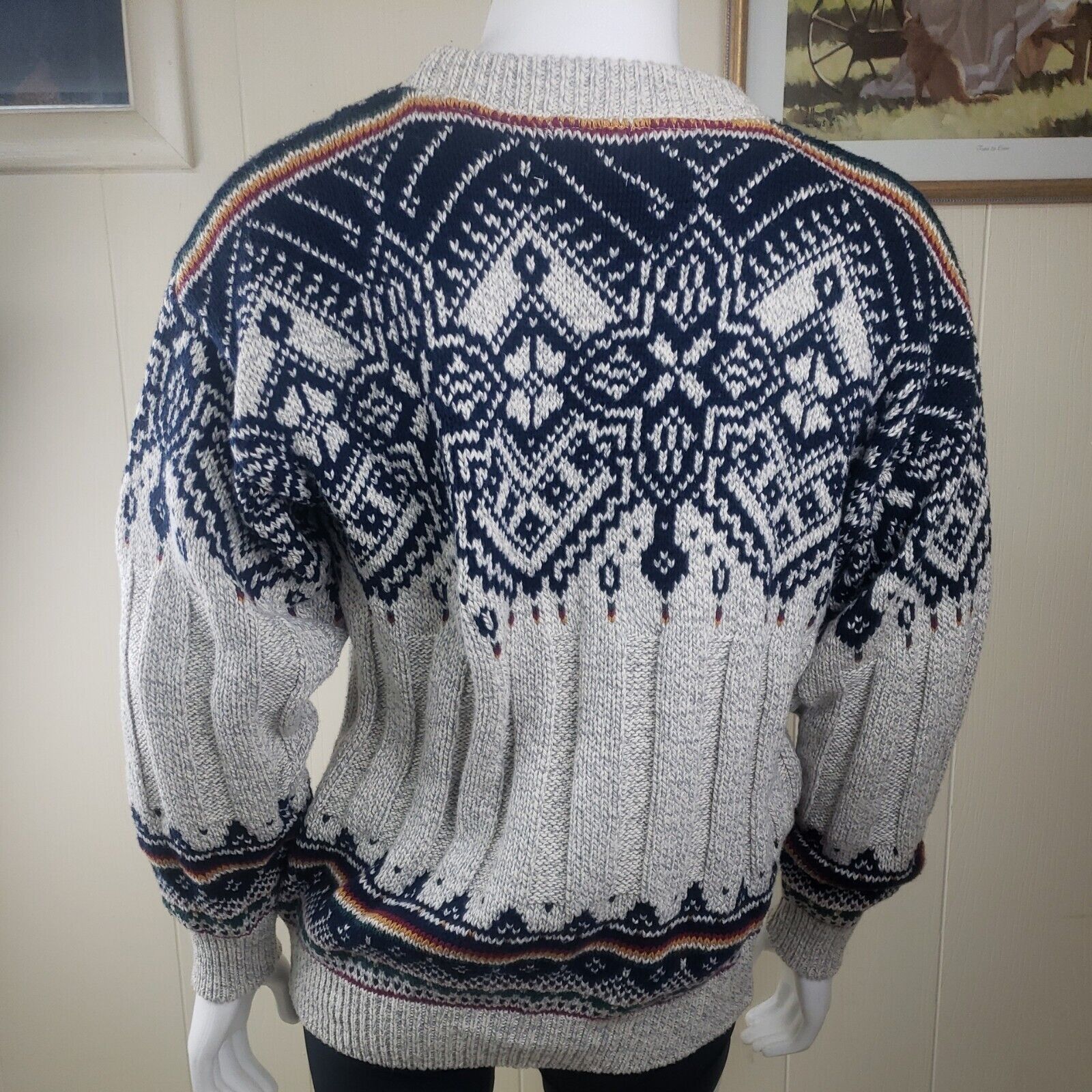 Other Vtg Fair Isle Ski Sweater Mens L USA Made Nordic Cotton Crew Size US L / EU 52-54 / 3 - 3 Thumbnail
