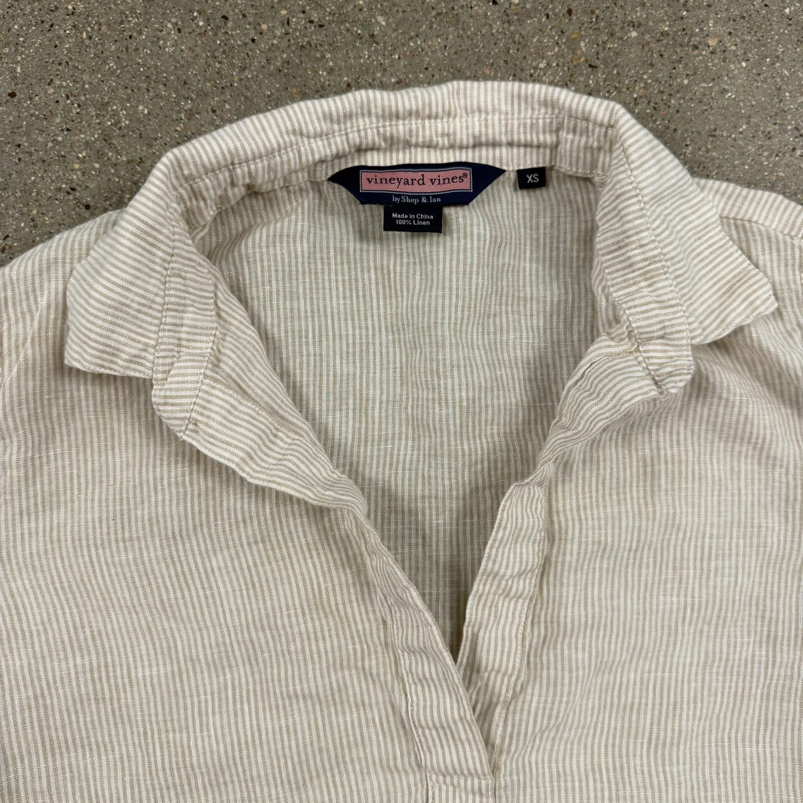 Vineyard Vines Vineyard Vines Women's 100% Linen Tunic - XS Blouse Size XS / US 0-2 / IT 36-38 - 2 Thumbnail