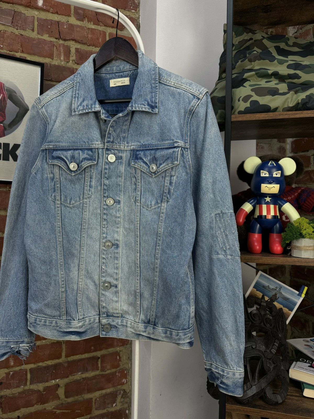 Allsaints All Saints Spitalfields Dustout Distressed Denim Jacket Size US M / EU 48-50 / 2 - 2 Thumbnail