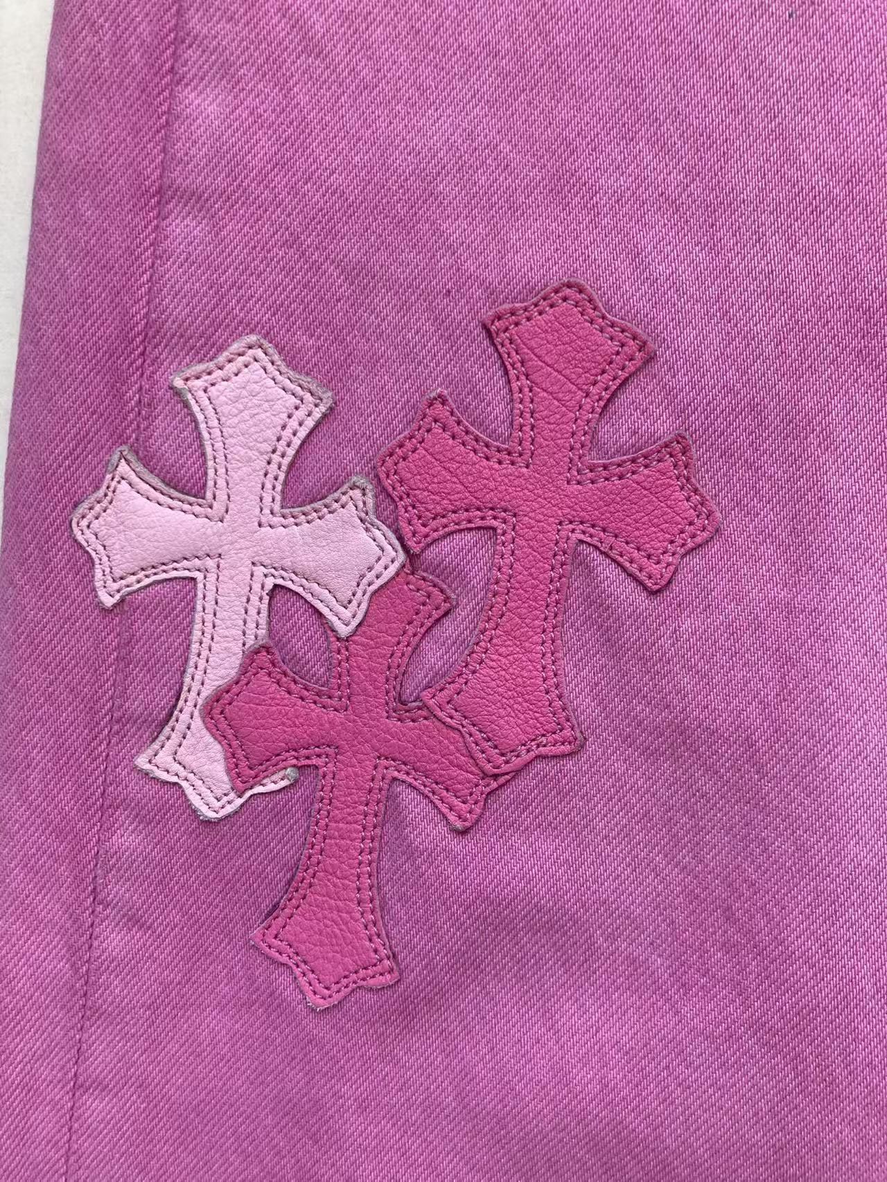 Chrome Hearts Chrome Hearts Levi's 501 Sex Records Pink Cross Patch Jeans Size 33" - 6 Thumbnail