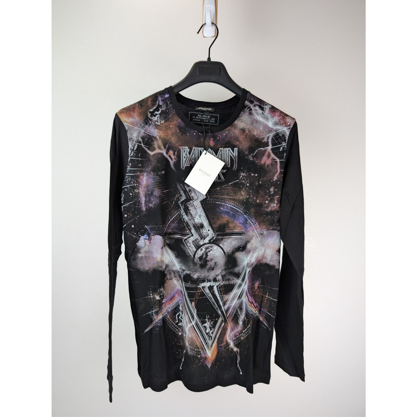 Balmain o1rshd1 Q:2 / Galaxy Ribbed Long Sleeve T-Shirt Black/Multi Size US L / EU 52-54 / 3 - 1 Thumbnail