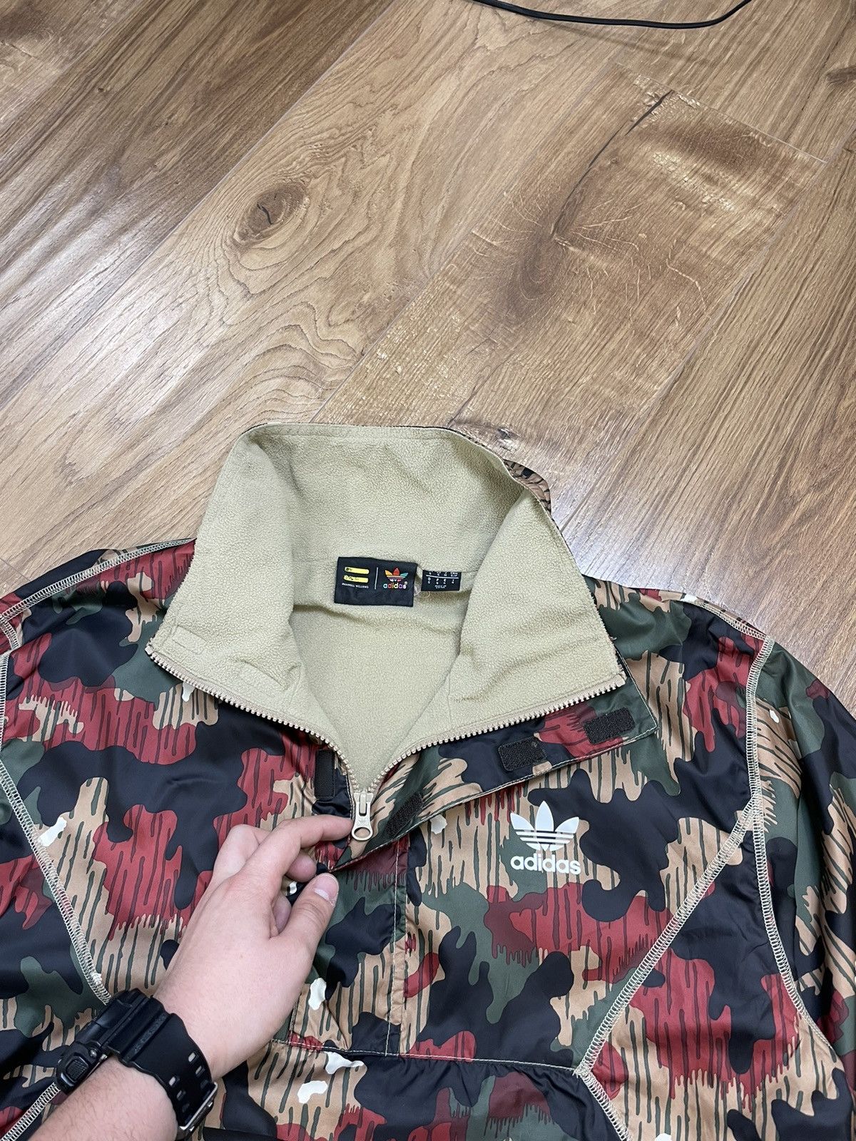 Adidas × Pharrell Vintage Adidas Pharrell Williams Collab Anorak Jacket Bomber Size US S / EU 44-46 / 1 - 9 Thumbnail