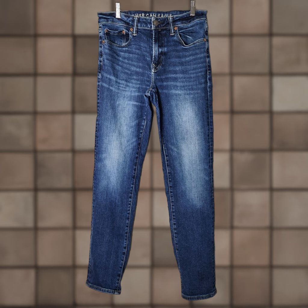 American Eagle Outfitters American Eagle Outfitters Jeans Mens Slim Straight Airflex+ 30x32 Blue Denim Cotton Blend Zip Dark Wash 30 Regular Inseam 32 Size US 30 / EU 46 - 1 Thumbnail