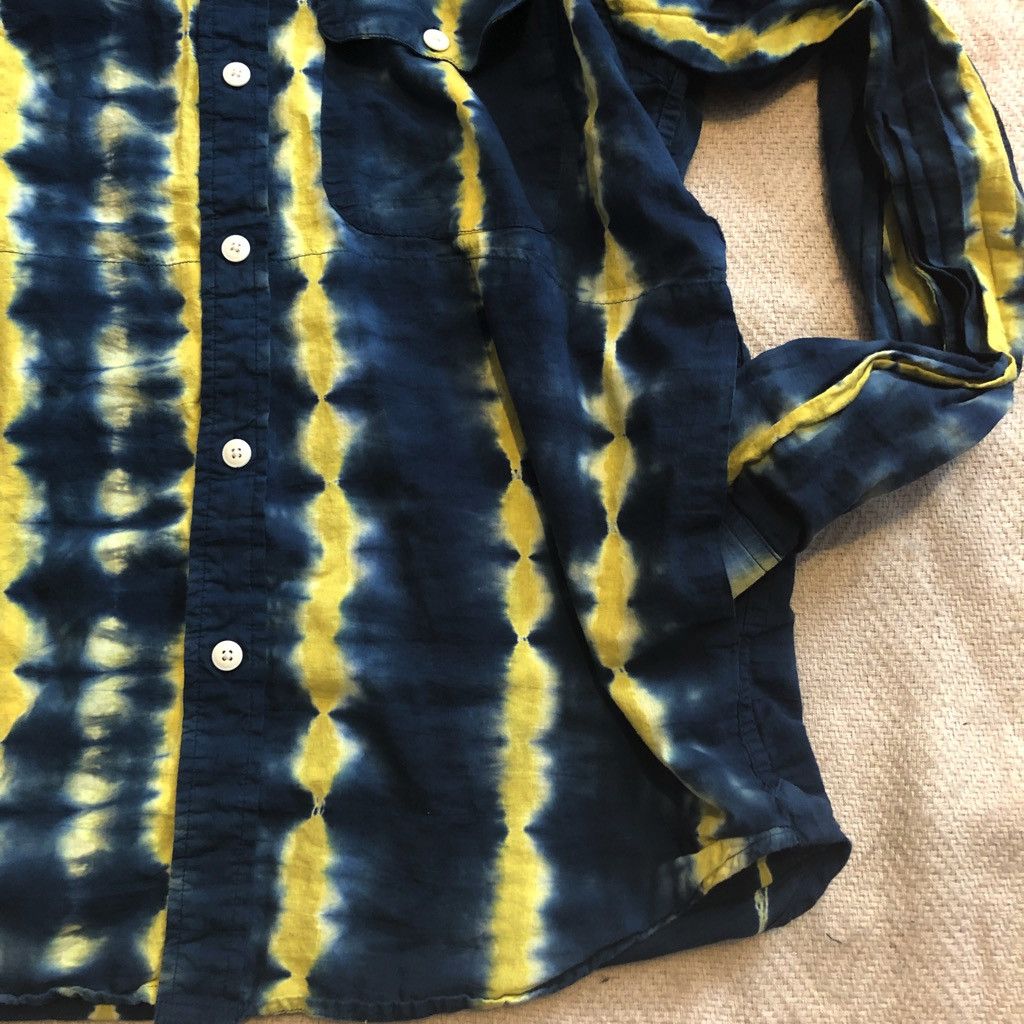 18 East Bangs Button Up Overshirt - Navy/Sunshine Tie Dye Stripe Size US L / EU 52-54 / 3 - 5 Thumbnail