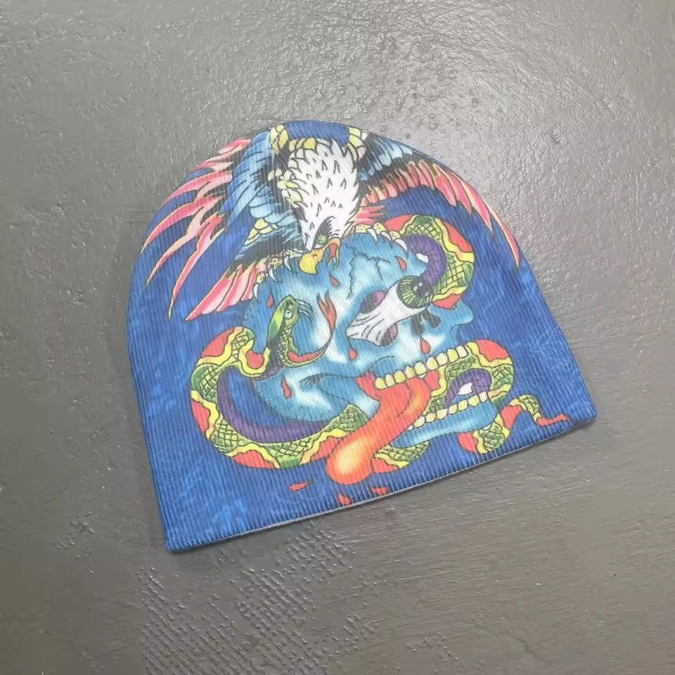 Japanese Brand 2000s Y2k Pattern Beanies Size ONE SIZE - 3 Thumbnail