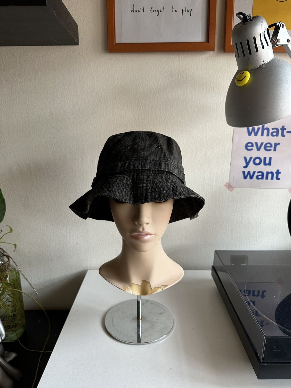 Tete Homme 1990s Tete Homme Black Plaid Bucket Hat Size ONE SIZE - 2 Thumbnail