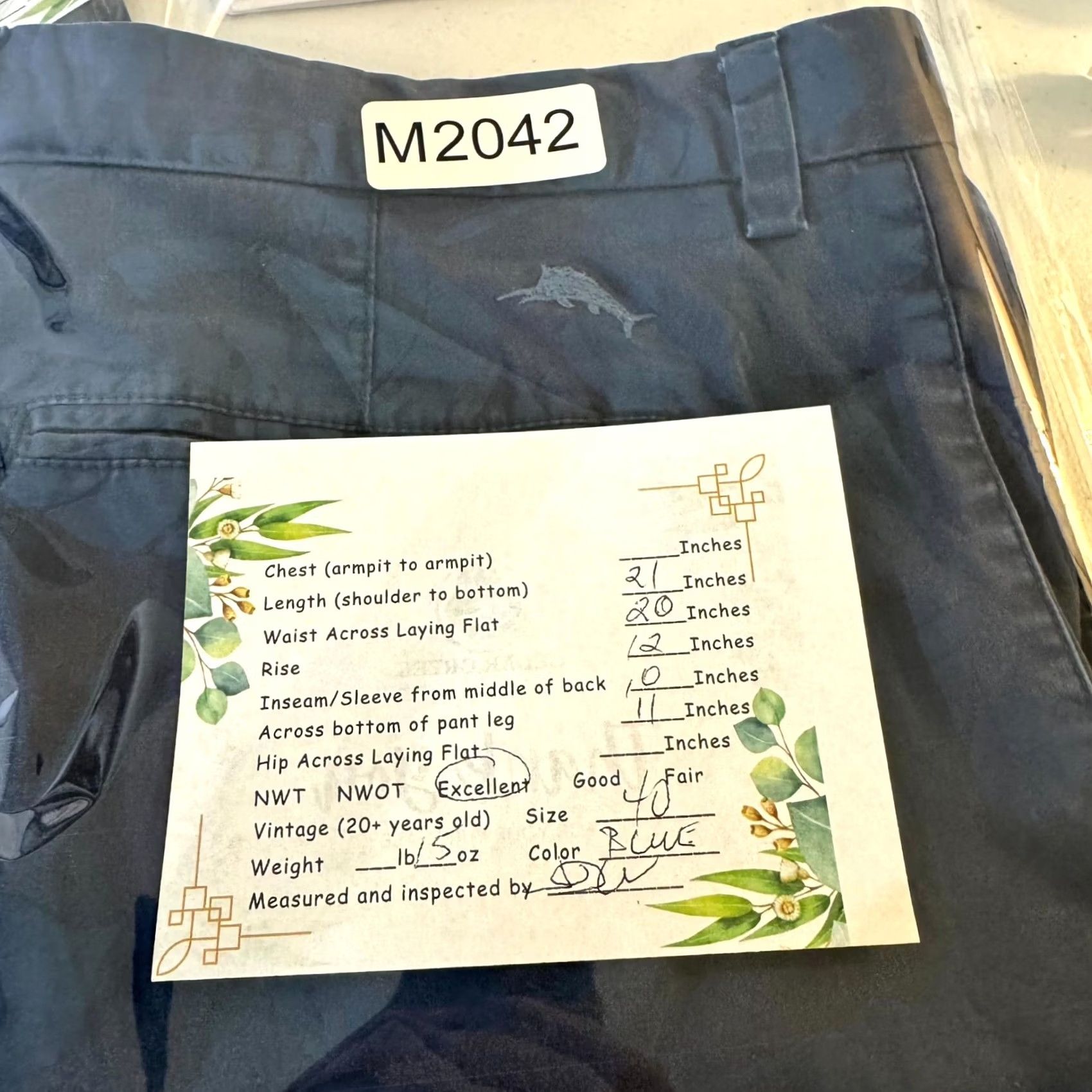 Tommy Bahama Tommy Bahama Shorts Mens Chino 40 Blue Leaf Print Mid-Rise Flat Front Casual Travel Size US 40 / EU 56 - 6 Thumbnail