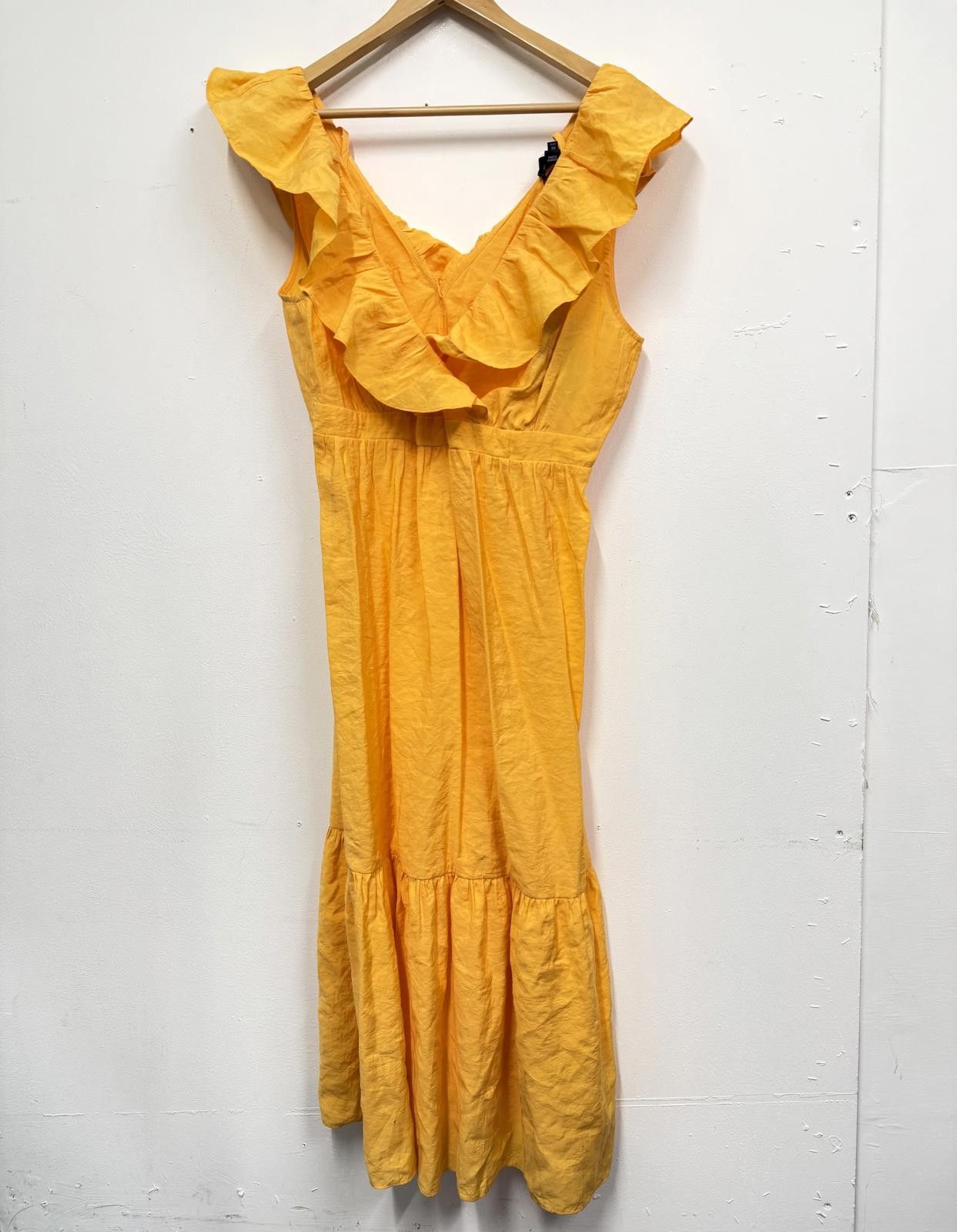 River Island Yellow Ruffle Maxi Dress Size UK 12 Size M / US 6-8 / IT 42-44 - 1 Thumbnail