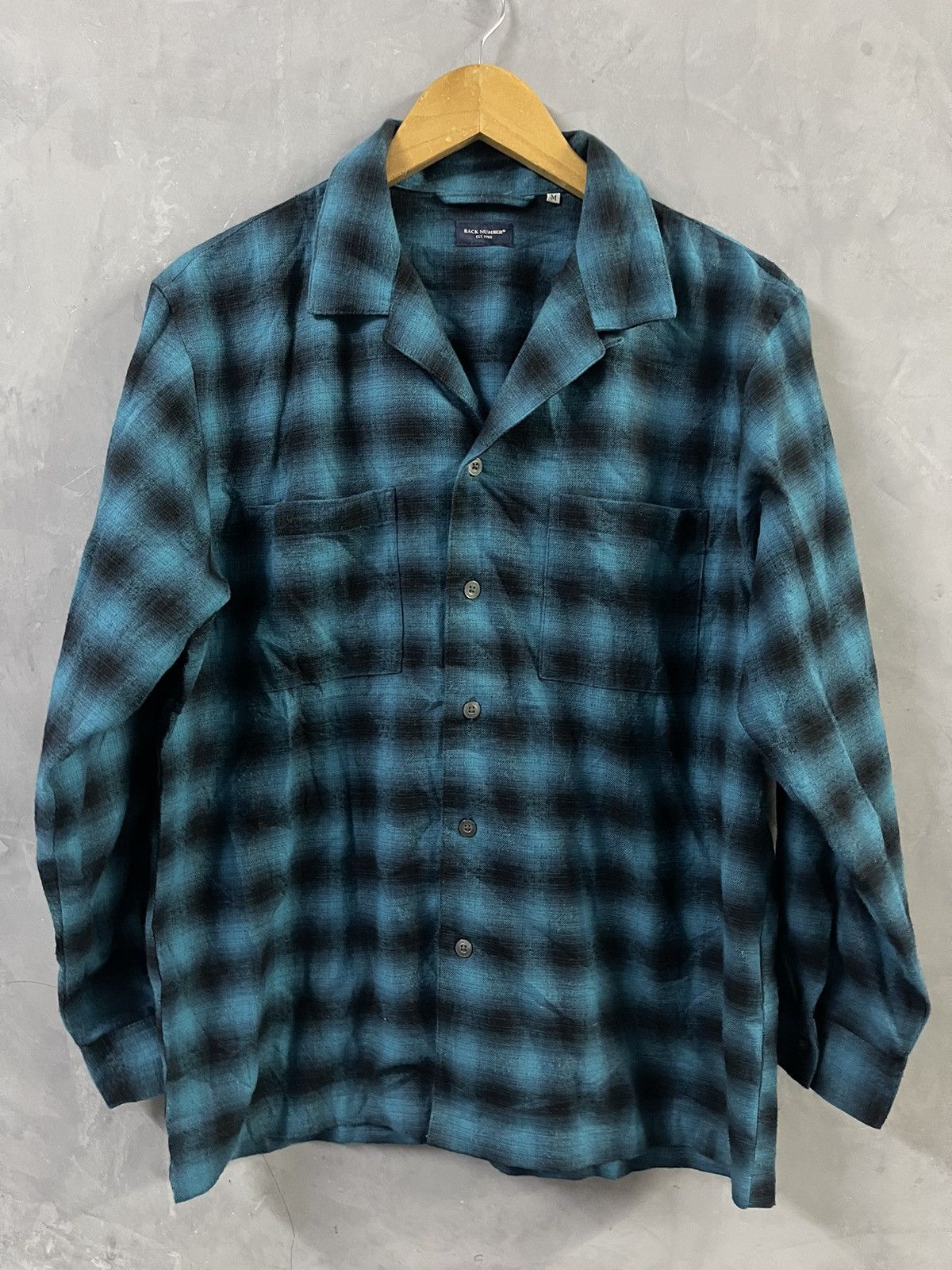 Flannel BACK NUMBER - Shadow Plaid Open Collar Shirt Size US M / EU 48-50 / 2 - 1 Thumbnail