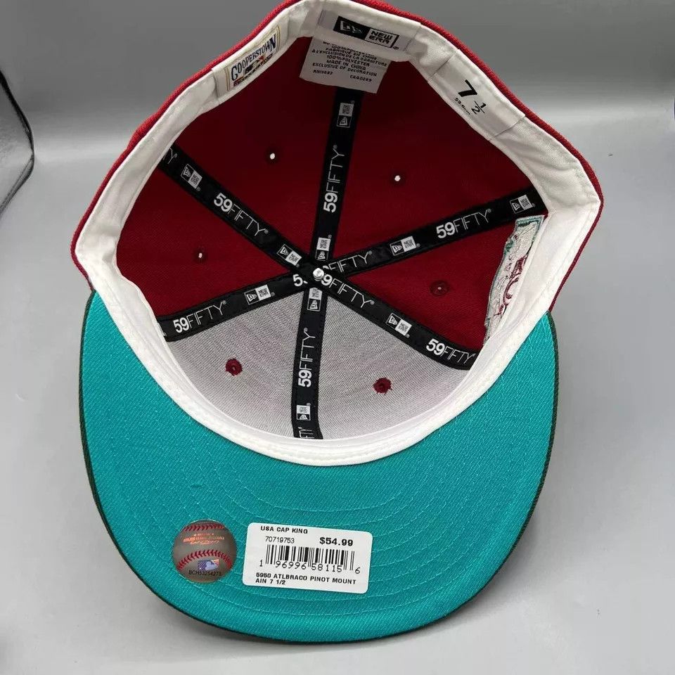 New Era Atlanta Braves Hat Men 7 1/2 59Fifty New Era MLB Fitted Cap Size ONE SIZE - 2 Thumbnail