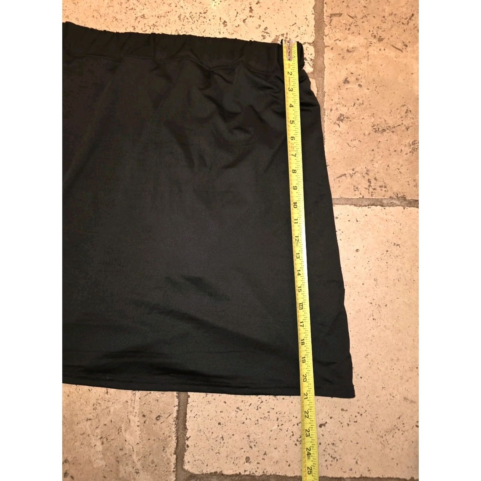 Vintage VINTAGE? No; But actually: Unbranded XL Black Skirt Knee Length 65% Cotton 35% Poly Womens Regular A-Line No Tag Size 40" / US 18 - 3 Thumbnail