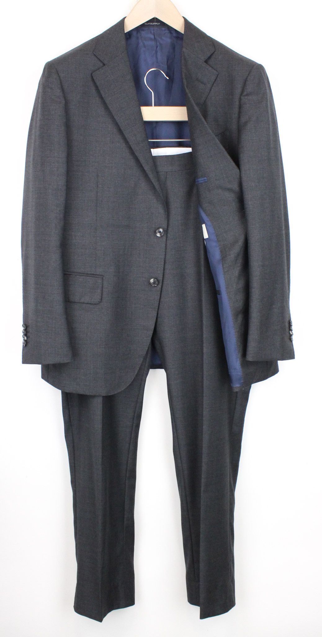 image of Suitsupply Lazio Uk44S Perennial Wool S110 Grey Melange Slim 67684, Men's