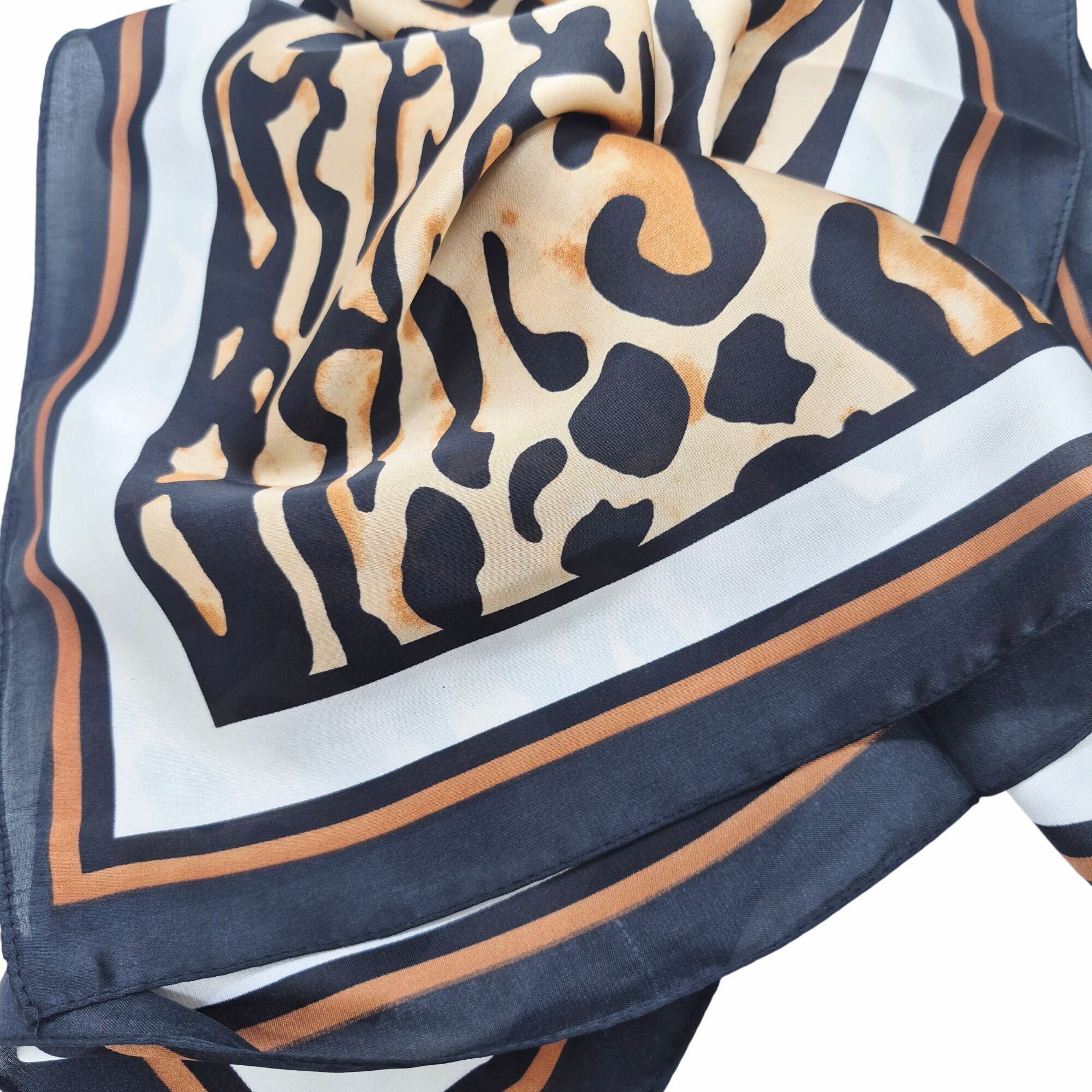 Other Leopard Print Silky Appearance Square Scarf Elegant Animal P Size ONE SIZE - 5 Thumbnail