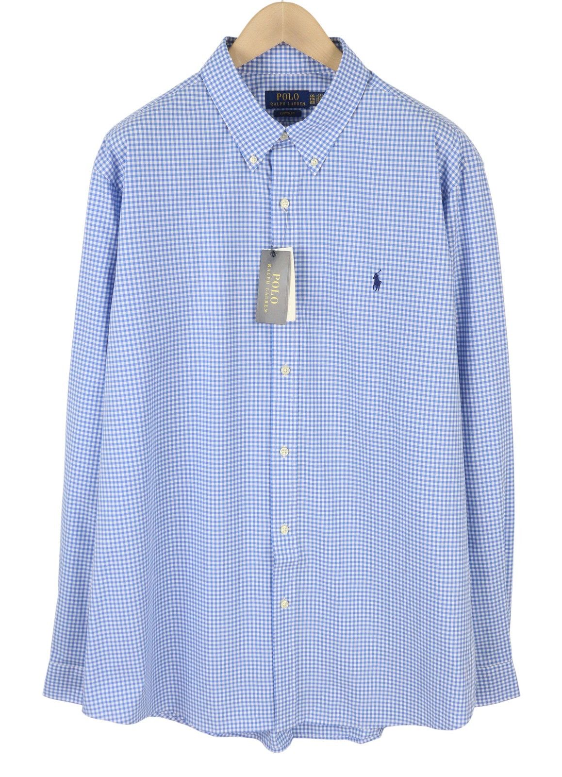 Ralph Lauren CORE REPLEN 2XL Blue Check Button-Down Custom Shirt 87006 Size US XXL / EU 58 / 5 - 1 Thumbnail