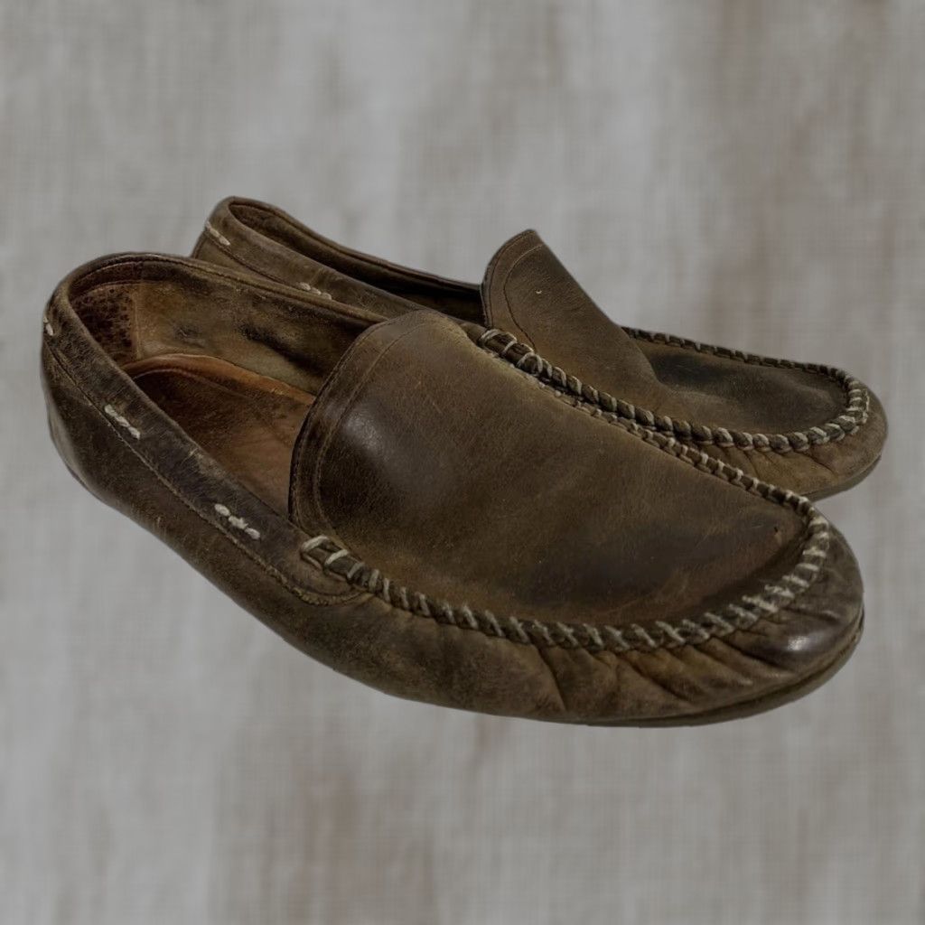 Frye Lewis Venetian Mens Size 10.5 D Brown Casual Loafers Flaw Needs Repair