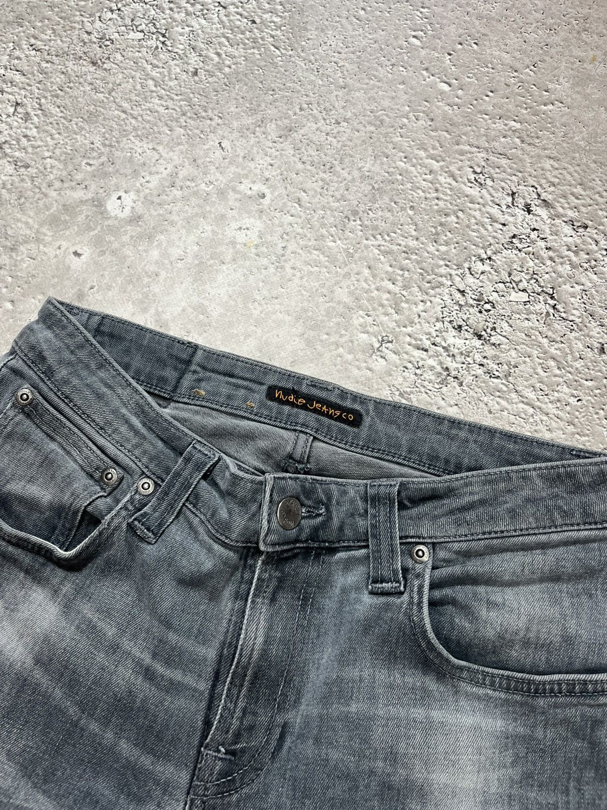 Nudie Jeans Nudie Jeans W29 L30 Grey Washed Skinny Fit Stretch Denim Size US 29 - 10 Thumbnail