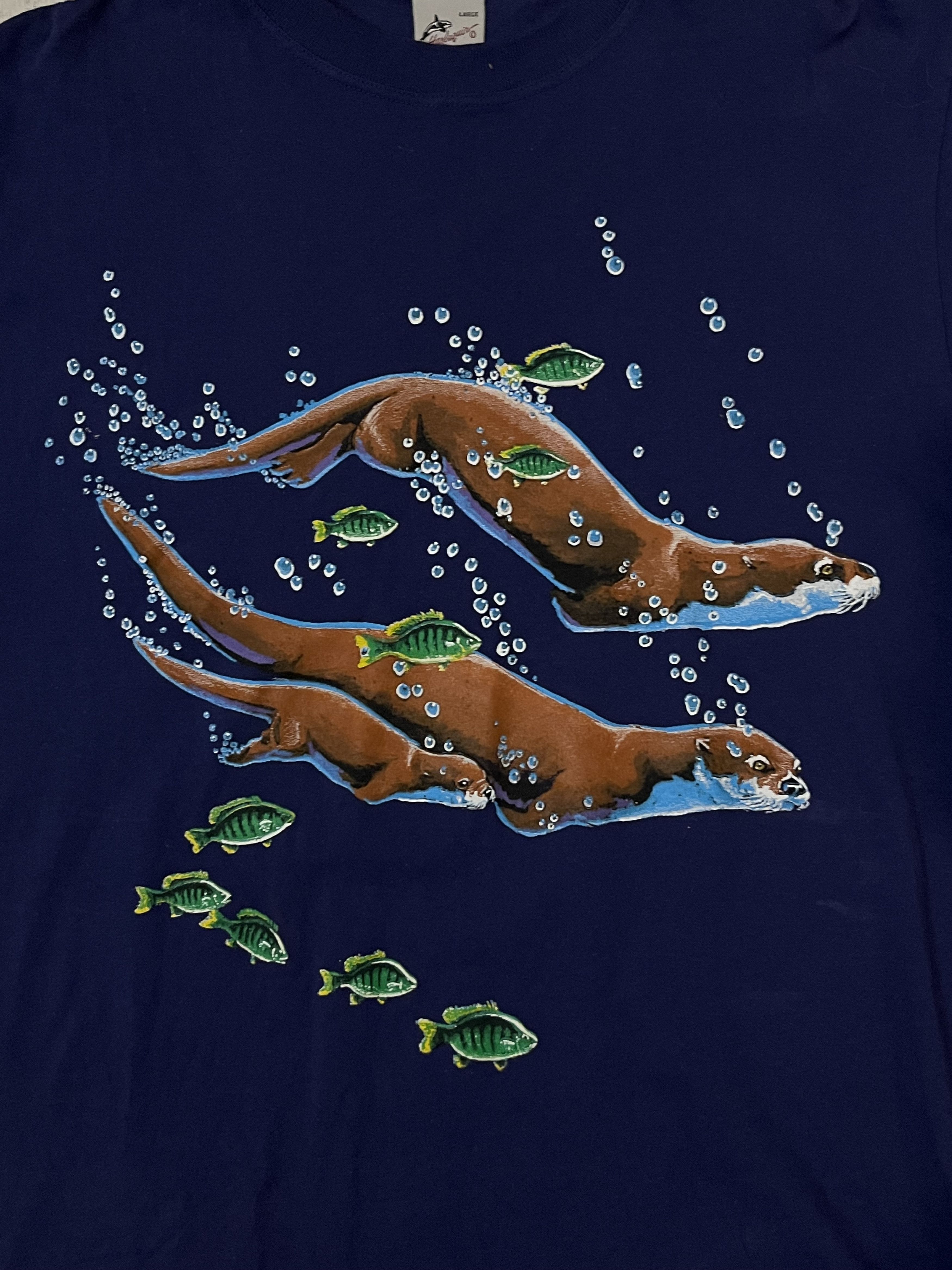 Vintage Vitnage 90s Otter Ocean Cute Animal National Geographic Size US L / EU 52-54 / 3 - 3 Thumbnail