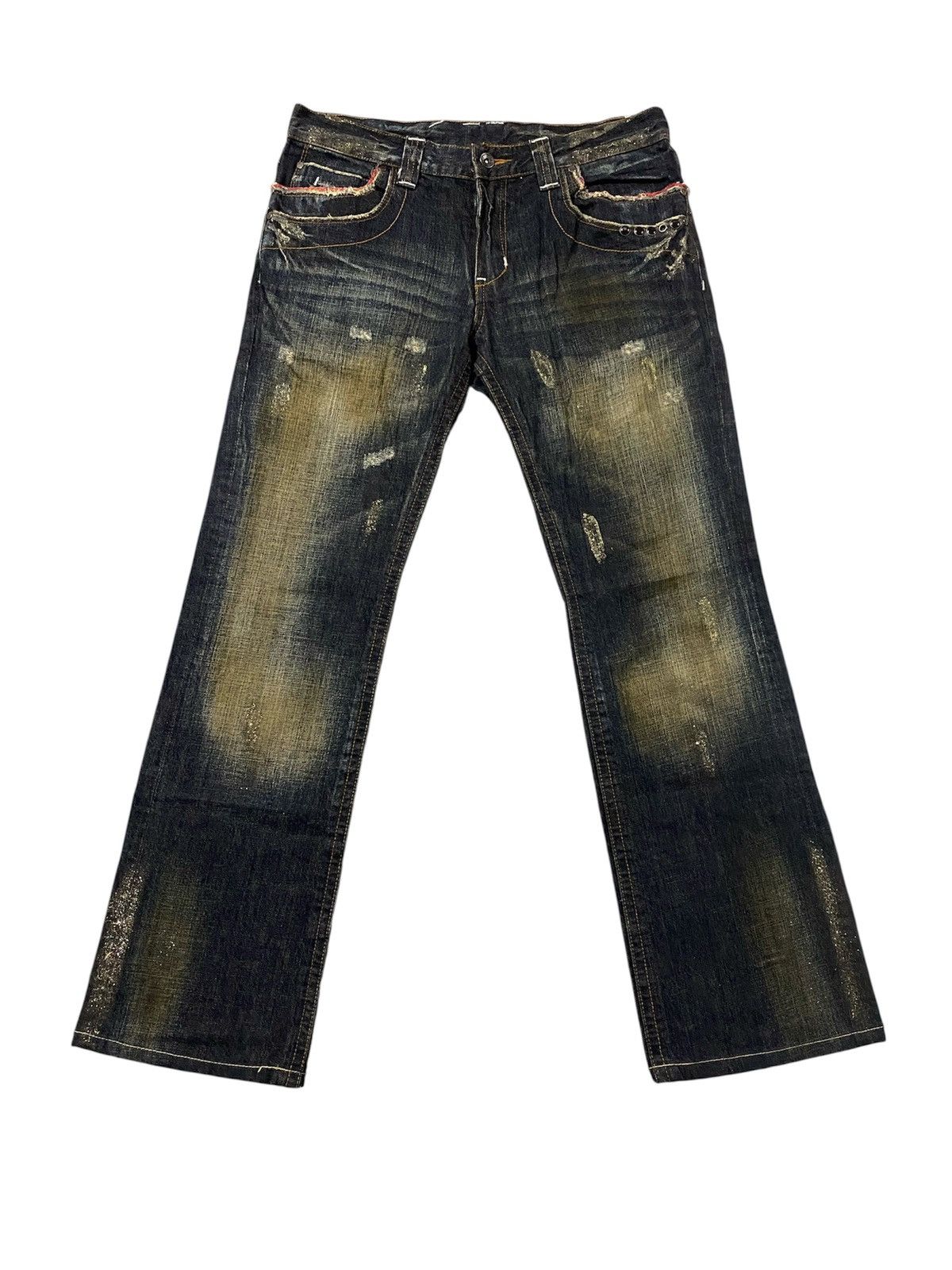 Semantic Design Nicely Faded Zipper Back Pocket Jeans