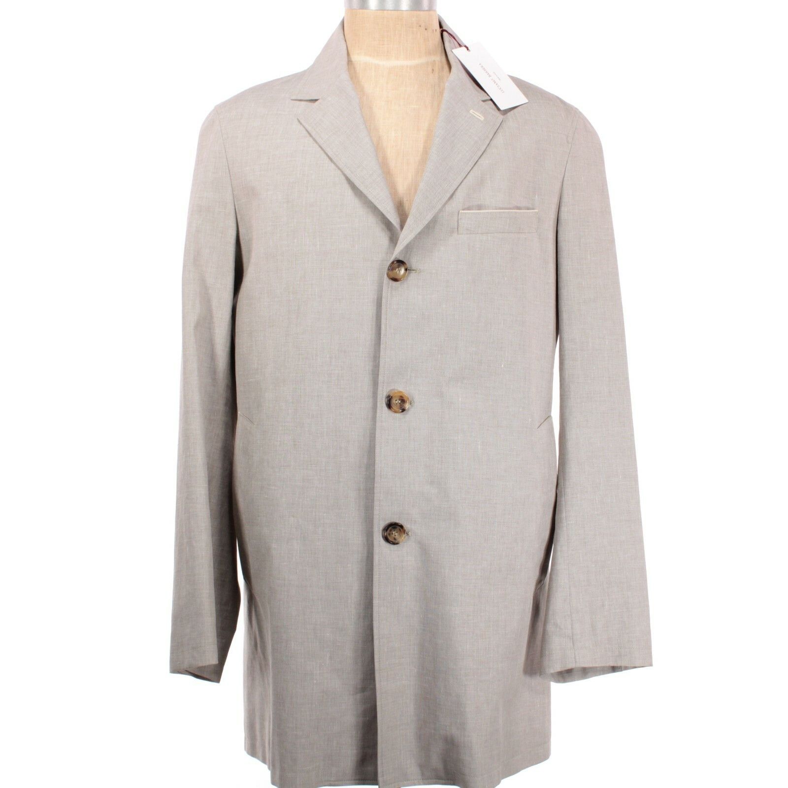 Luciano Barbera Luciano Barbera Coat Size M US In Beige Linen Blend Size US M / EU 48-50 / 2 - 1 Thumbnail