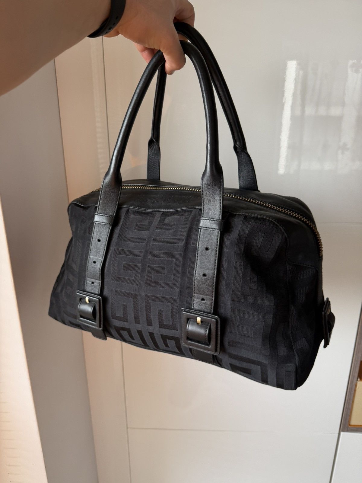 Givenchy Givenchy Black Signature Canvas Leather Boston Monogram Bag Size ONE SIZE - 5 Thumbnail