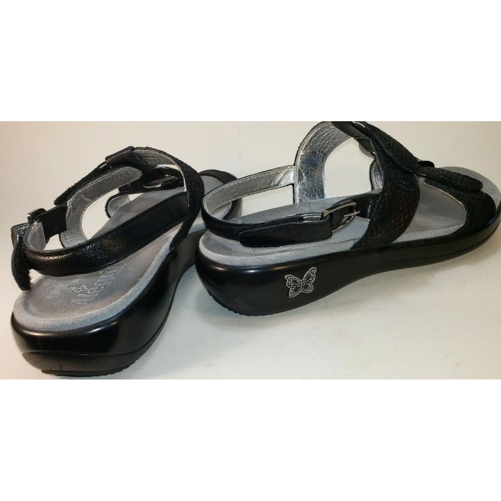 Vintage Alegria Womens Sandal Slingback Strappy Black Iridescent Reptile Size 8.5M 39EU Size US 9 / IT 39 - 5 Thumbnail