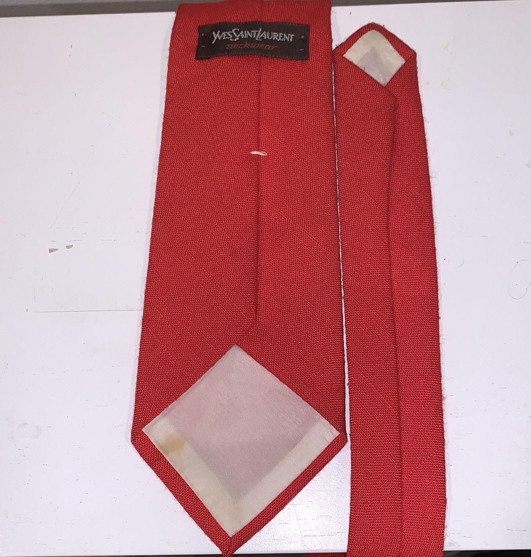 Yves Saint Laurent YSL WOVEN TIE MILLION DOLLAR RED Size ONE SIZE - 3 Thumbnail