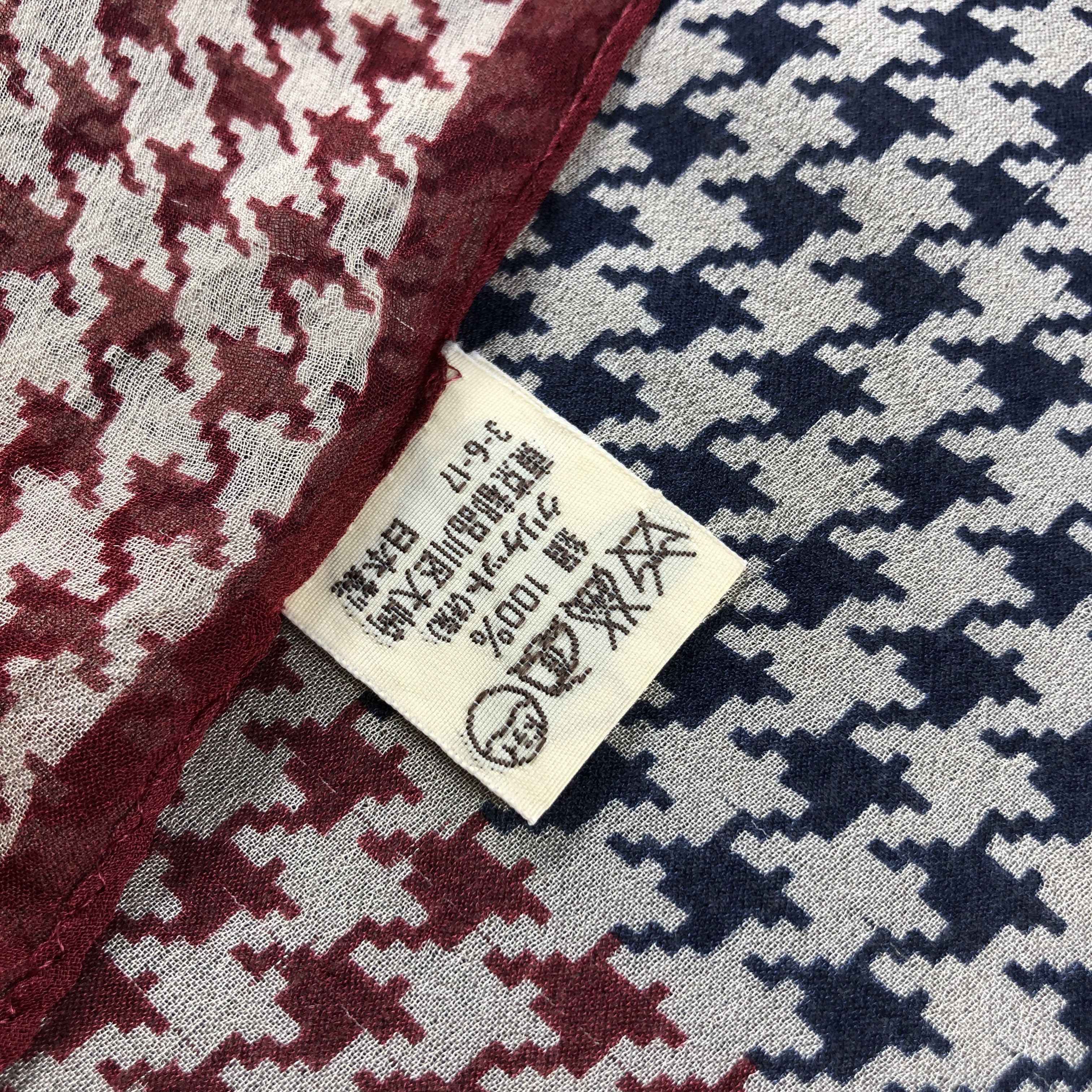 Belvedere Vintage Belvedere Houndstooth Silk Scarf M1340 Size ONE SIZE - 5 Thumbnail